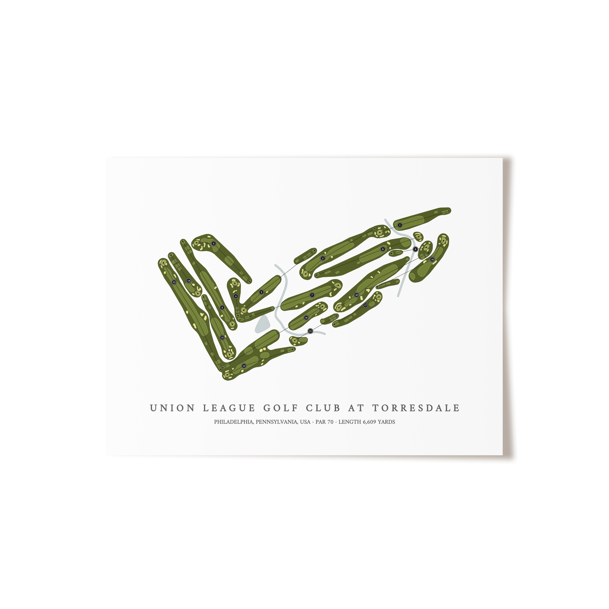Union League Golf Club at Torresdale | Golf Course Map | Unframed 