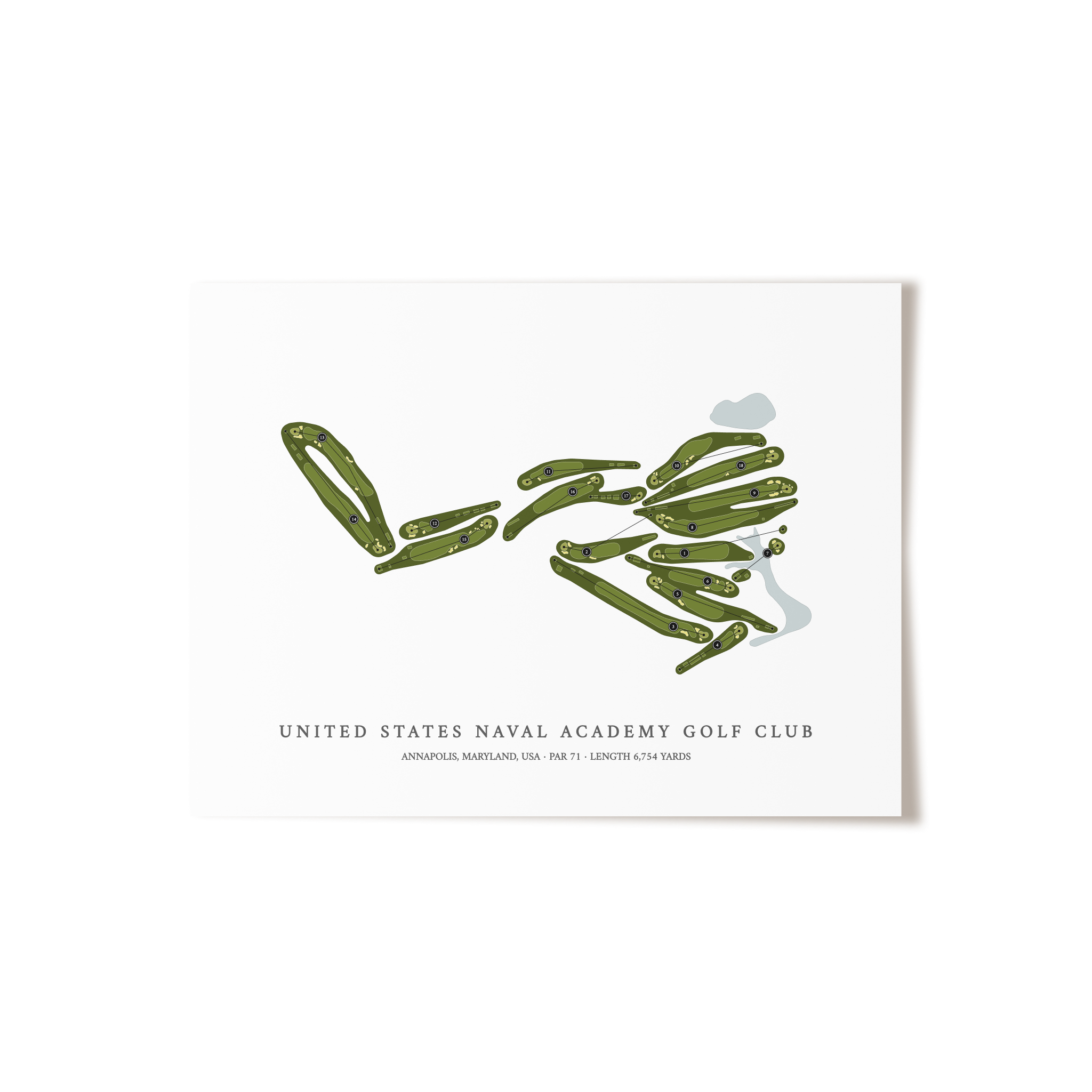 United States Naval Academy Golf Club | Golf Course Map | Unframed 