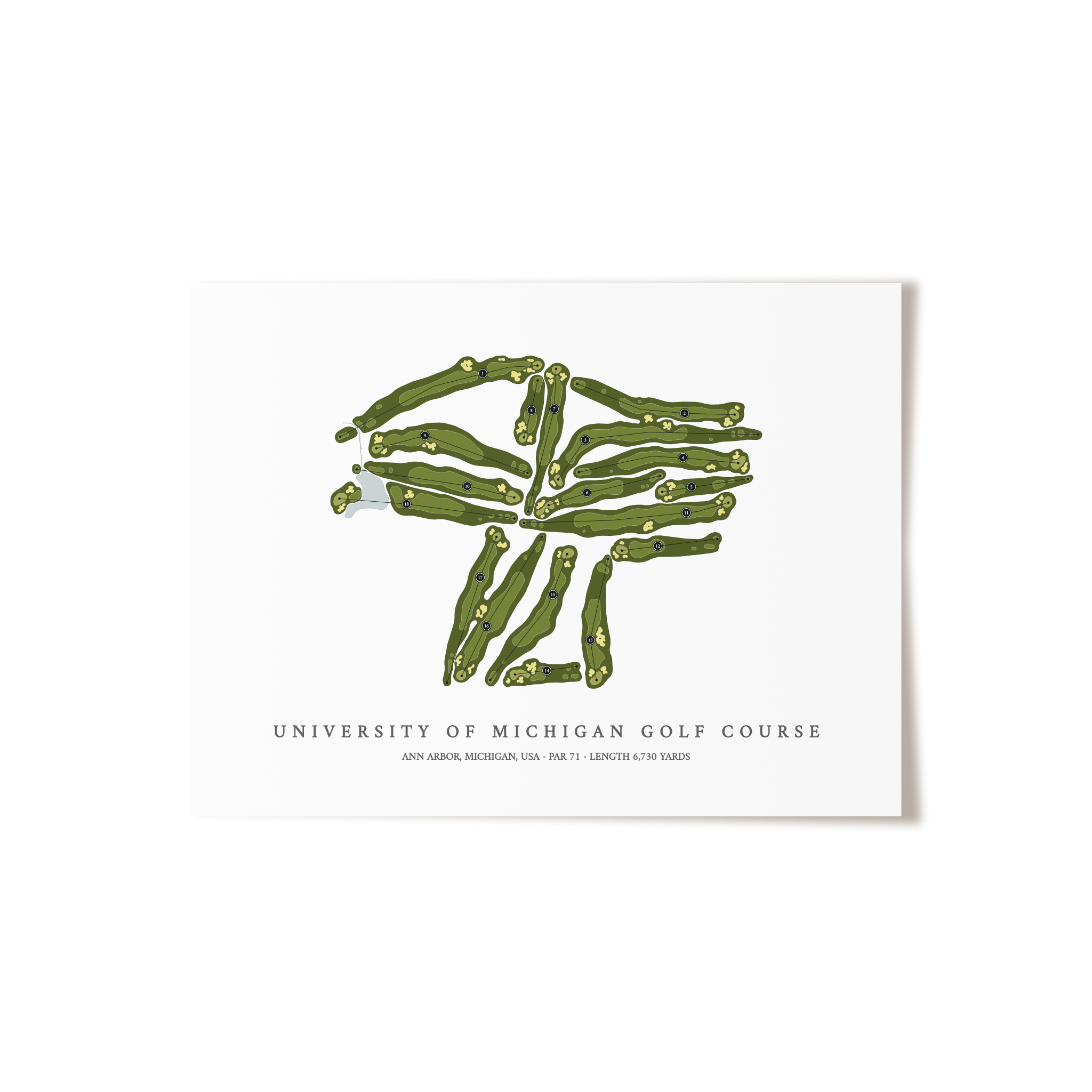 University of Michigan Golf Course  | Golf Course Print | Unframed 