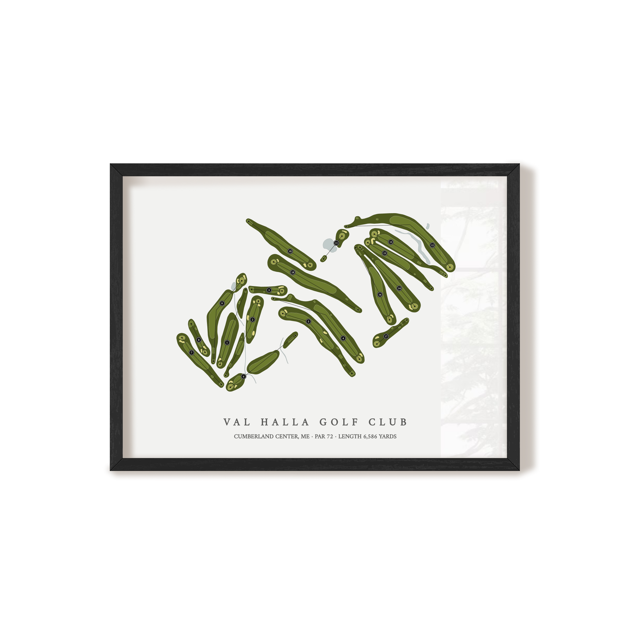 Val Halla Golf Club | Golf Course Map | Black Frame 