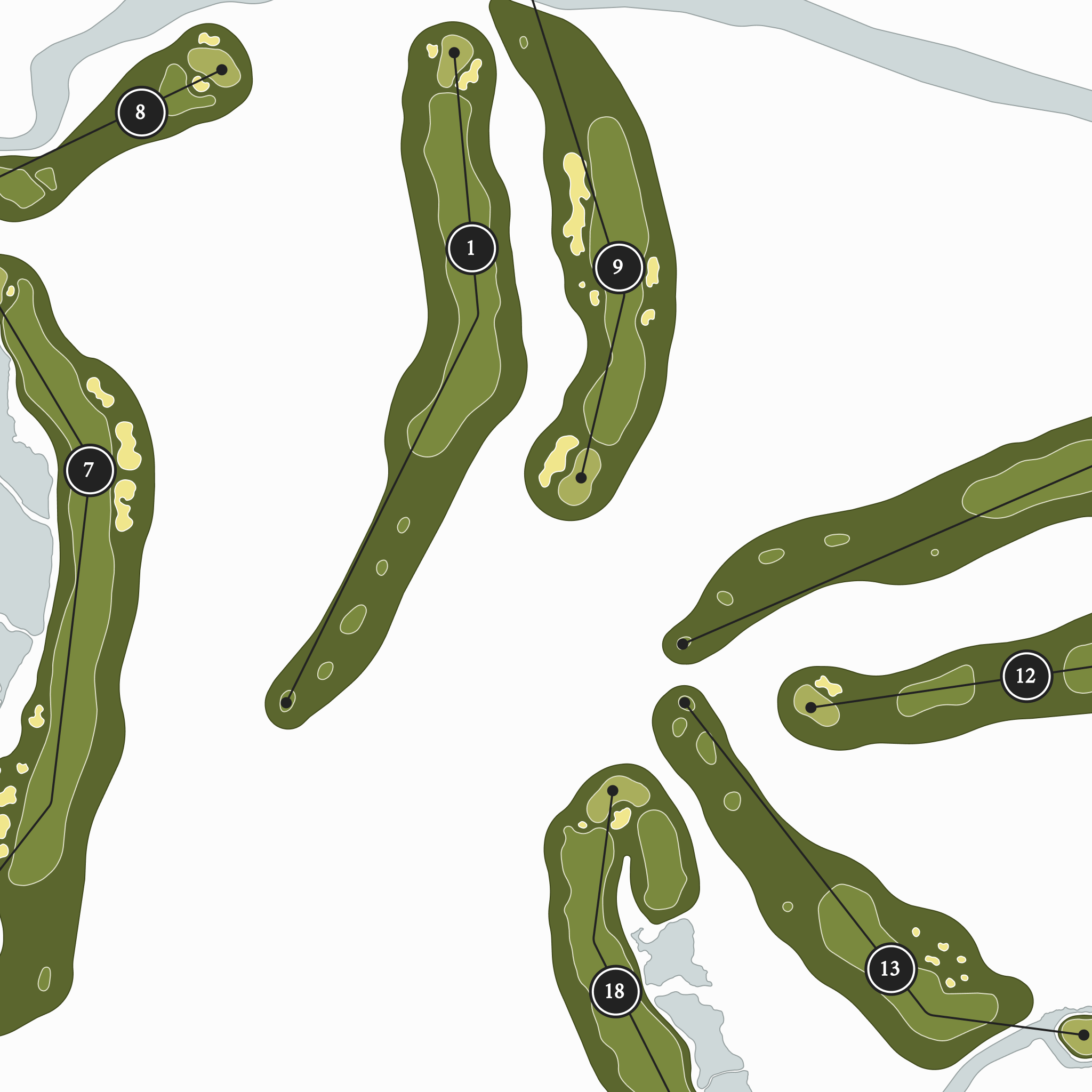 Valhalla Golf Club| Golf Course Print | Close Up With Hole Numbers #hole numbers_yes