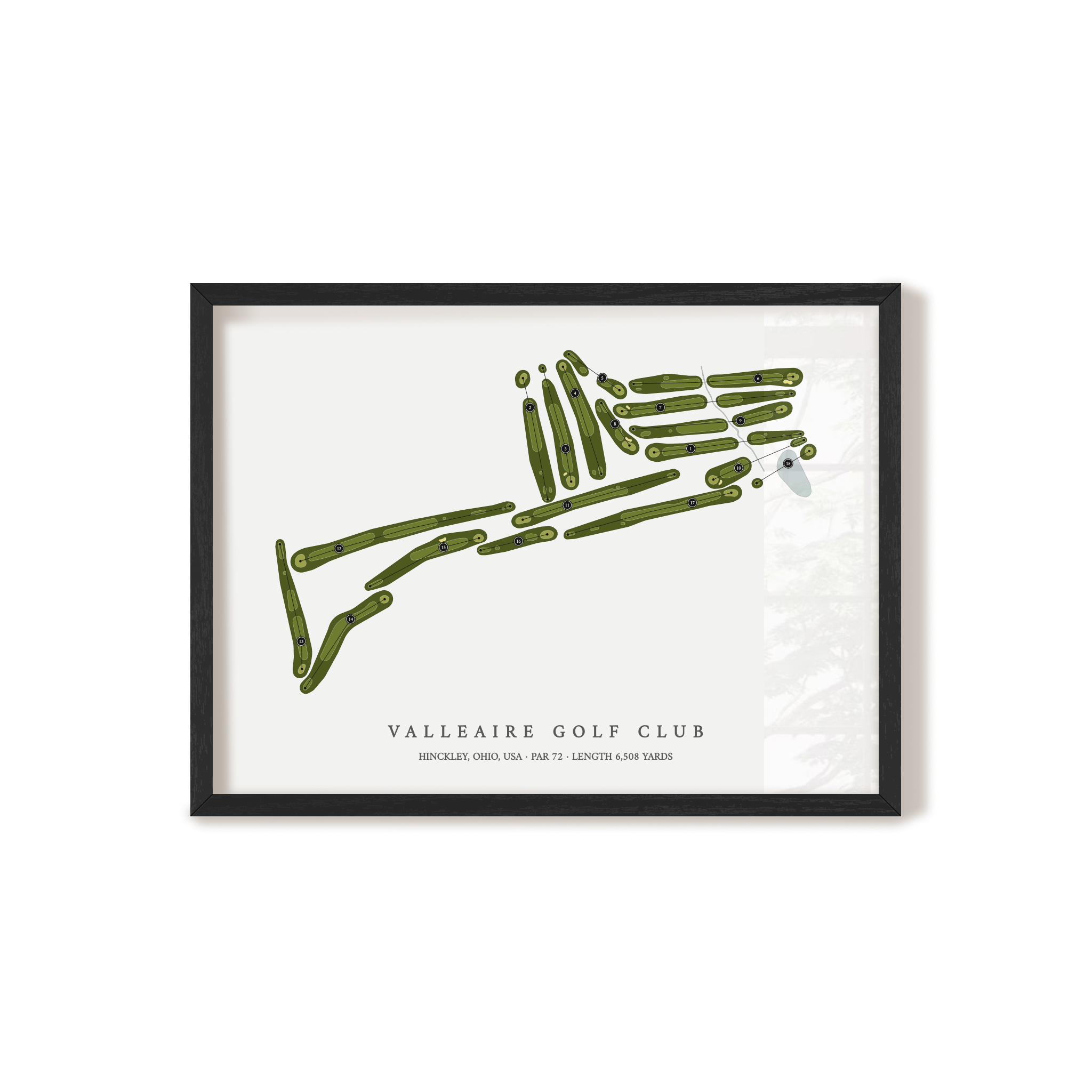 Valleaire Golf Club | Golf Course Map | Black Frame