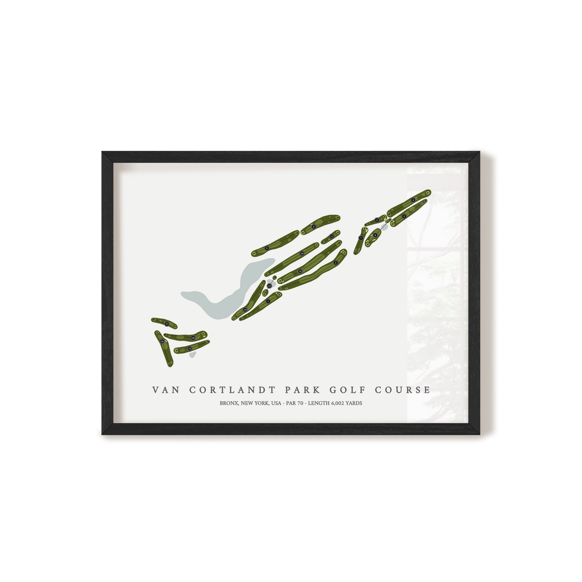 Van Cortlandt Park Golf Course | Golf Course Map | Black Frame 
