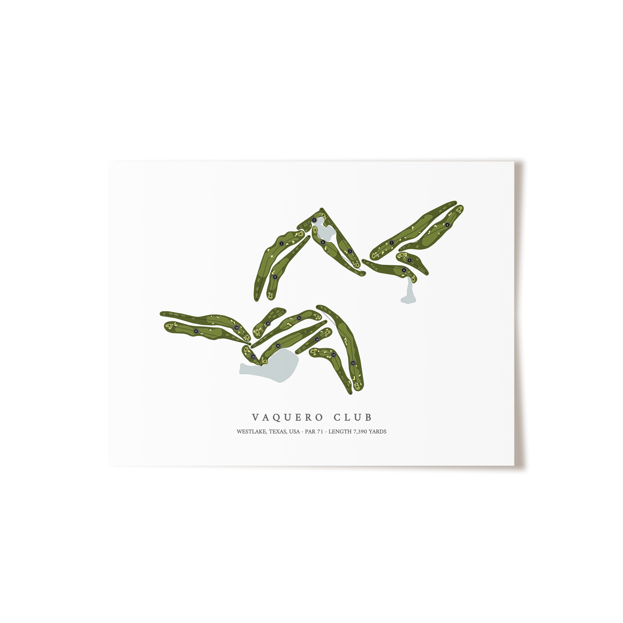 Vaquero Club | Golf Course Map | Unframed 