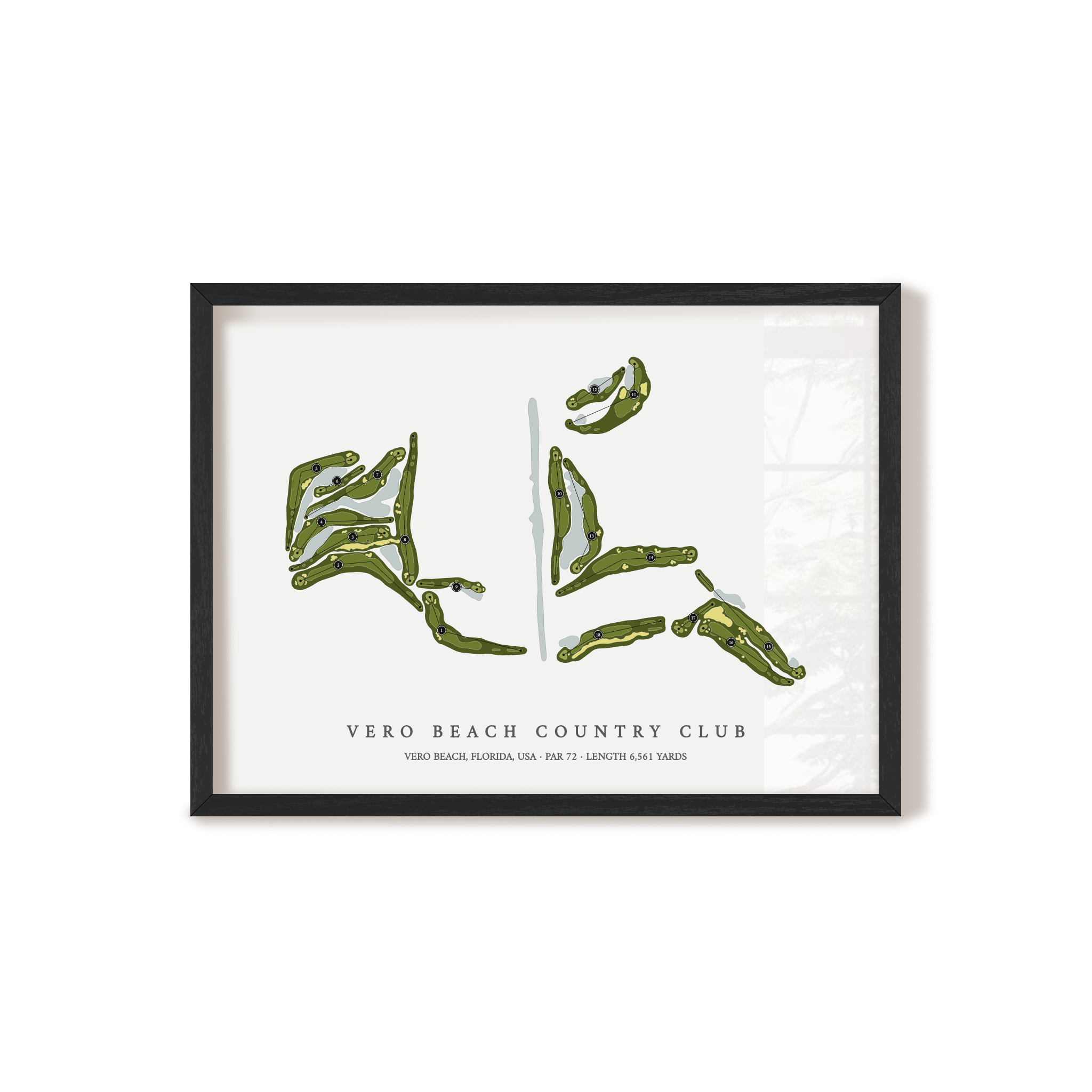 Vero Beach Country Club | Golf Course Print | Black Frame