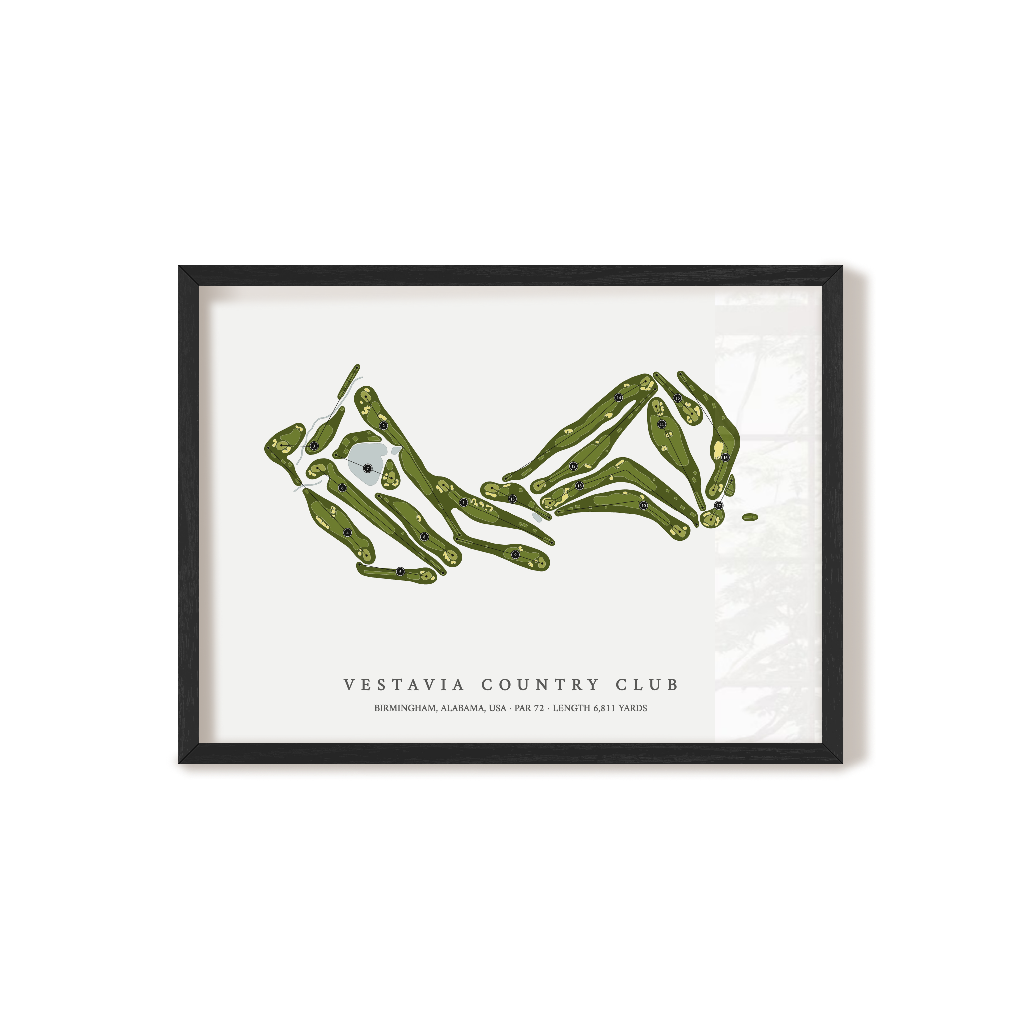 Vestavia Country Club | Golf Course Map | Black Frame 