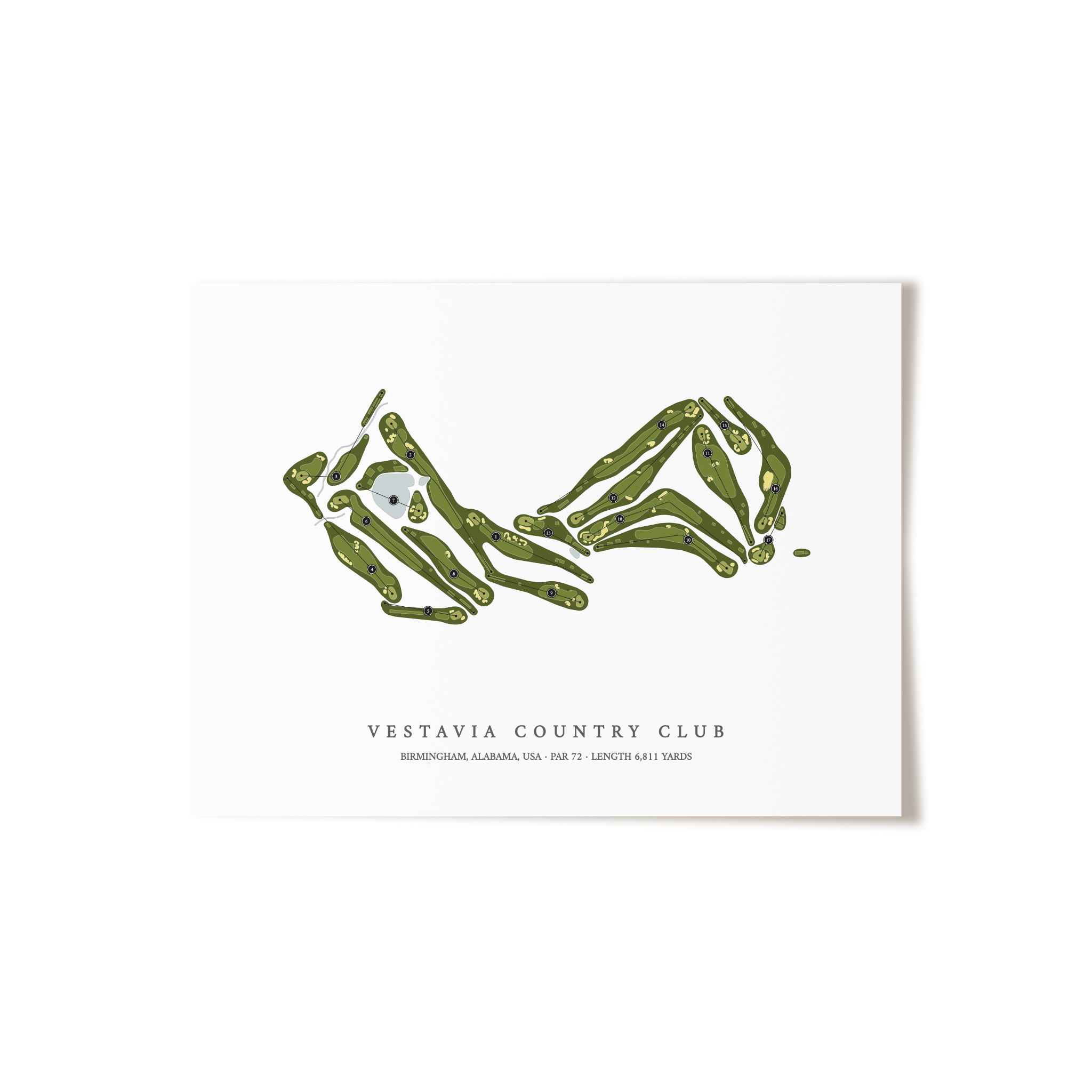 Vestavia Country Club | Golf Course Map | Unframed 