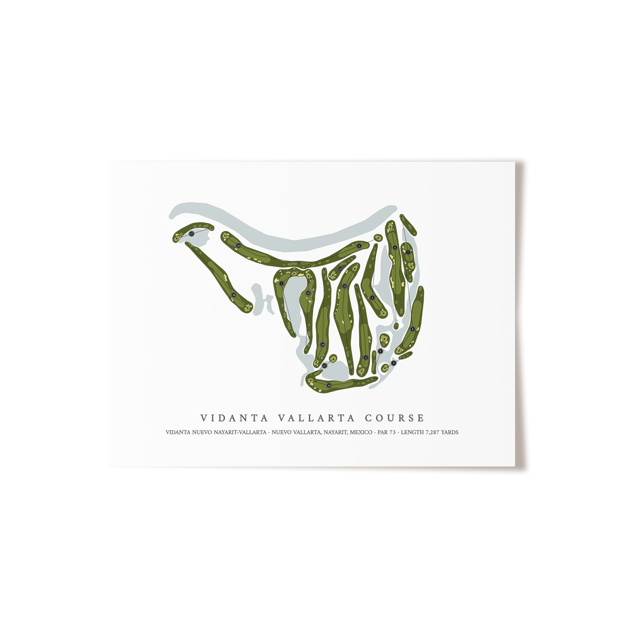 Vidanta Vallarta Course at Vidanta Nuevo Nayarit-Vallarta | Golf Course Map | Unframed 