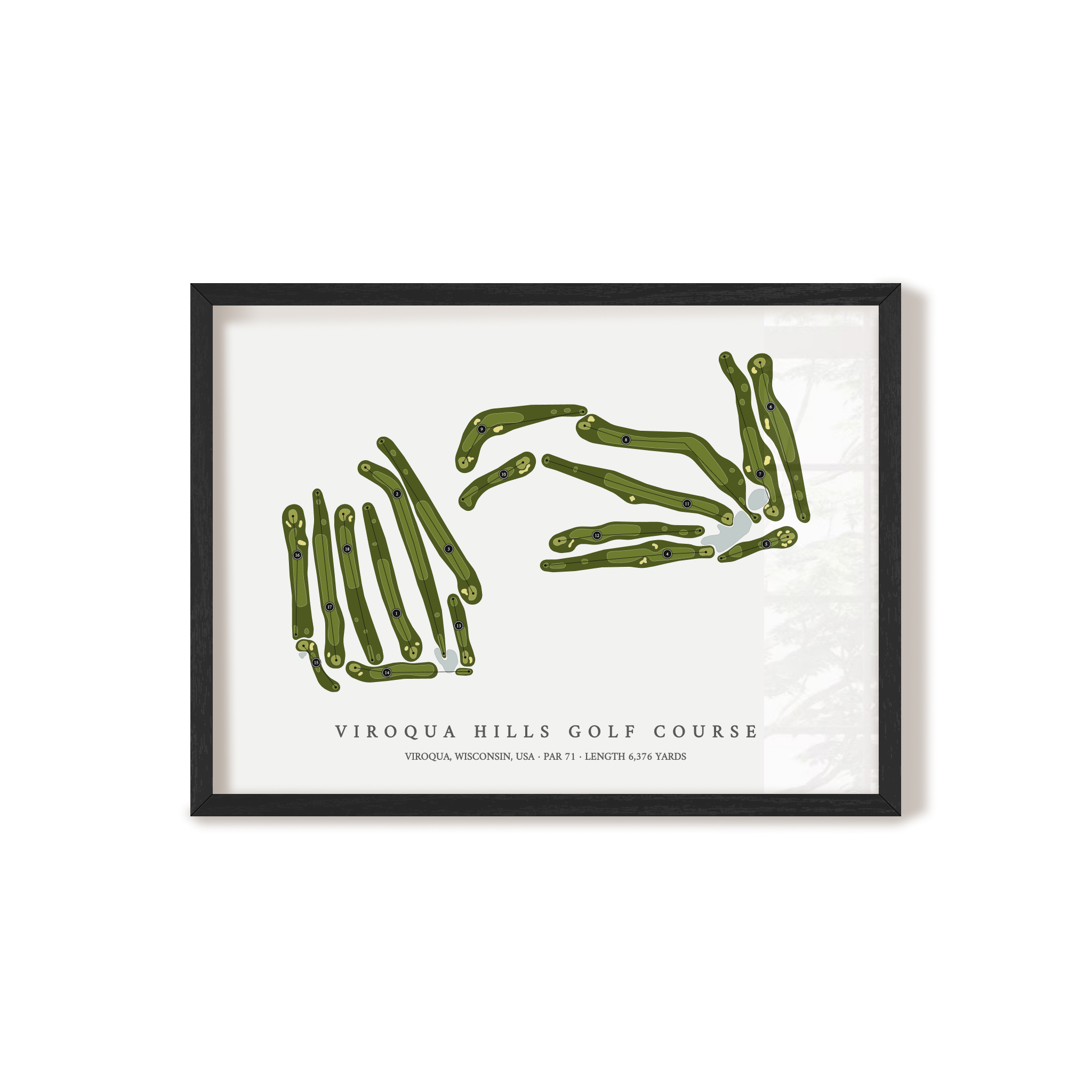Viroqua Hills Golf Course | Golf Course Map | Black Frame 