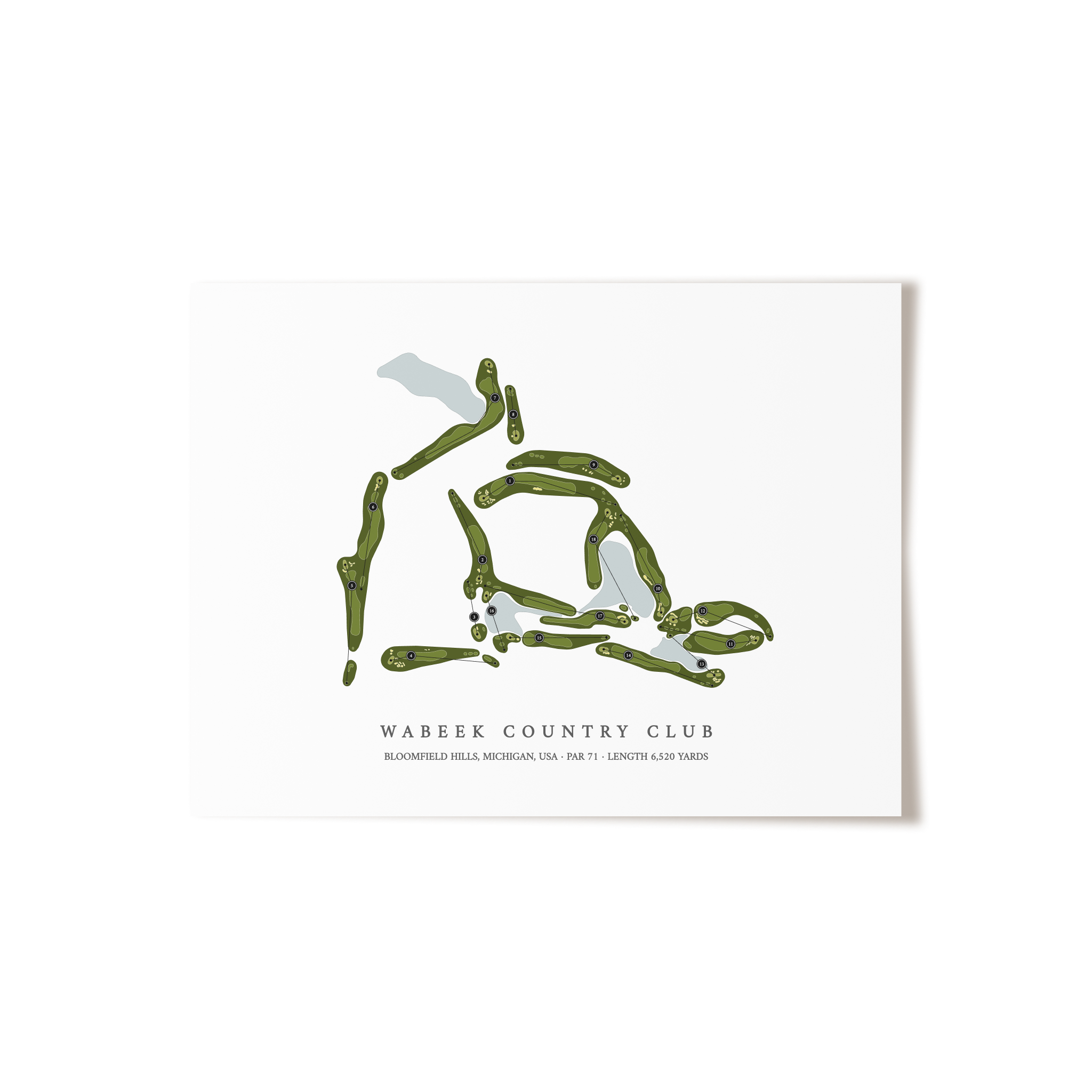 Wabeek Country Club | Golf Course Map | Unframed 