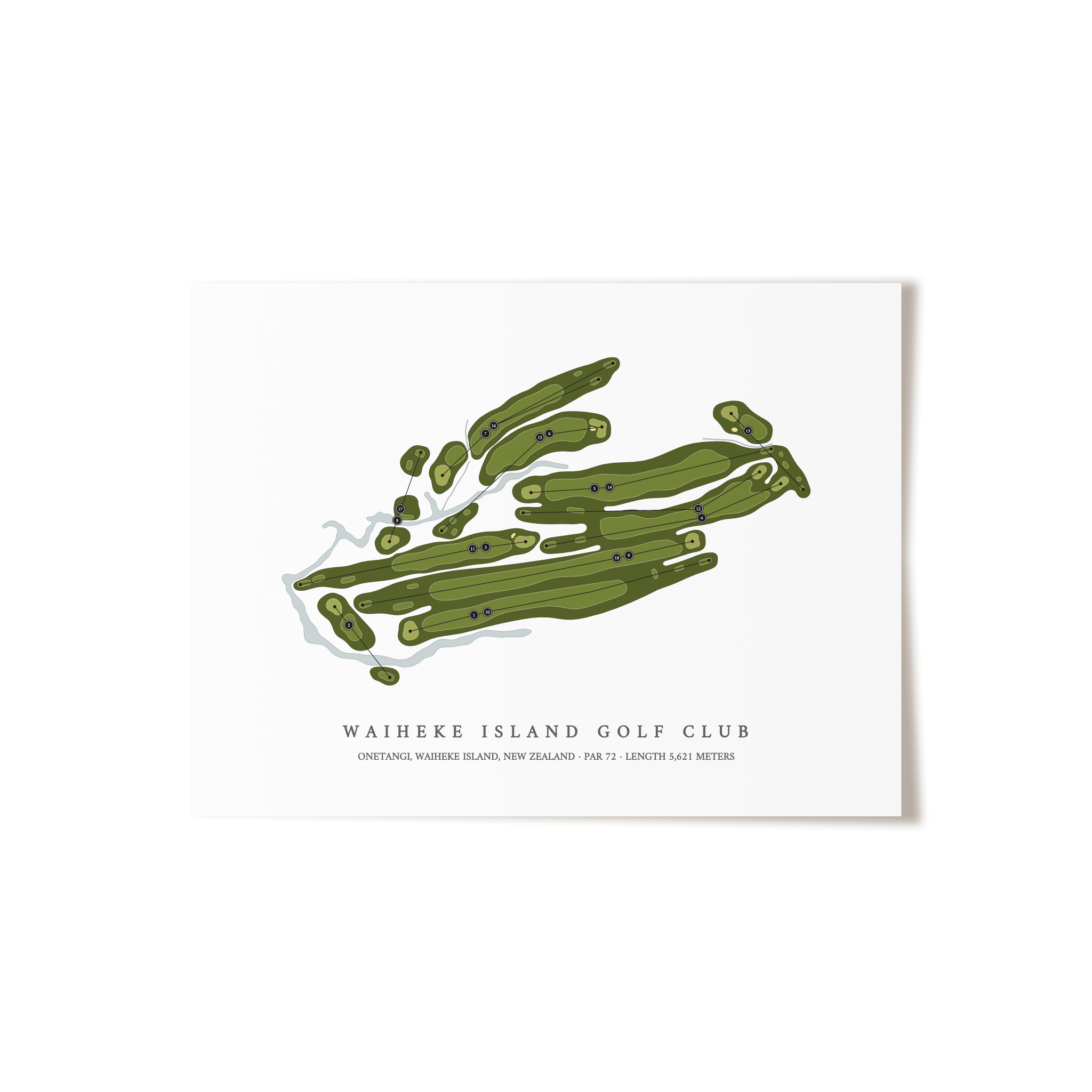 Waiheke Island Golf Club | Golf Course Map | Unframed 