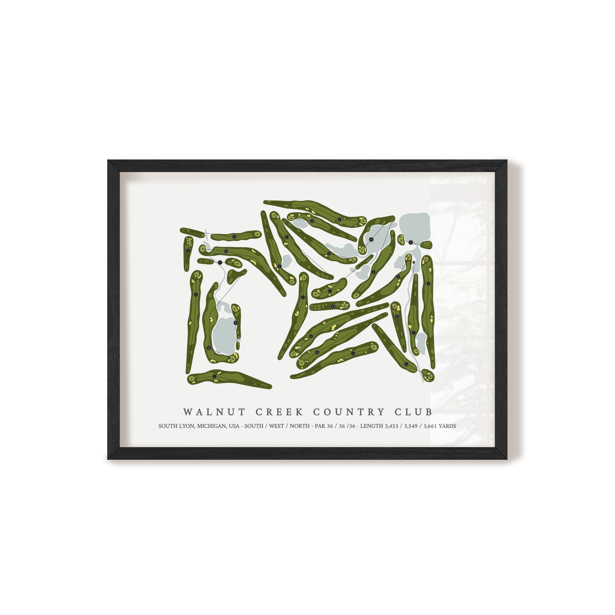 Walnut Creek Country Club | Golf Course Print | Black Frame