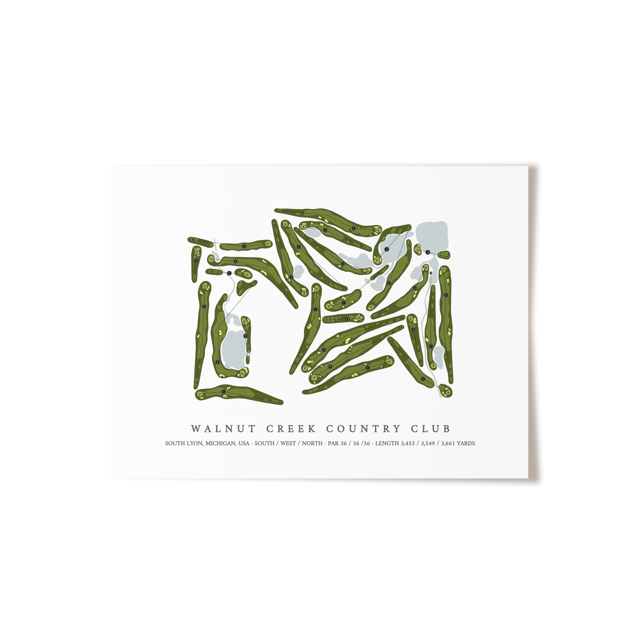 Walnut Creek Country Club | Golf Course Print | Unframed