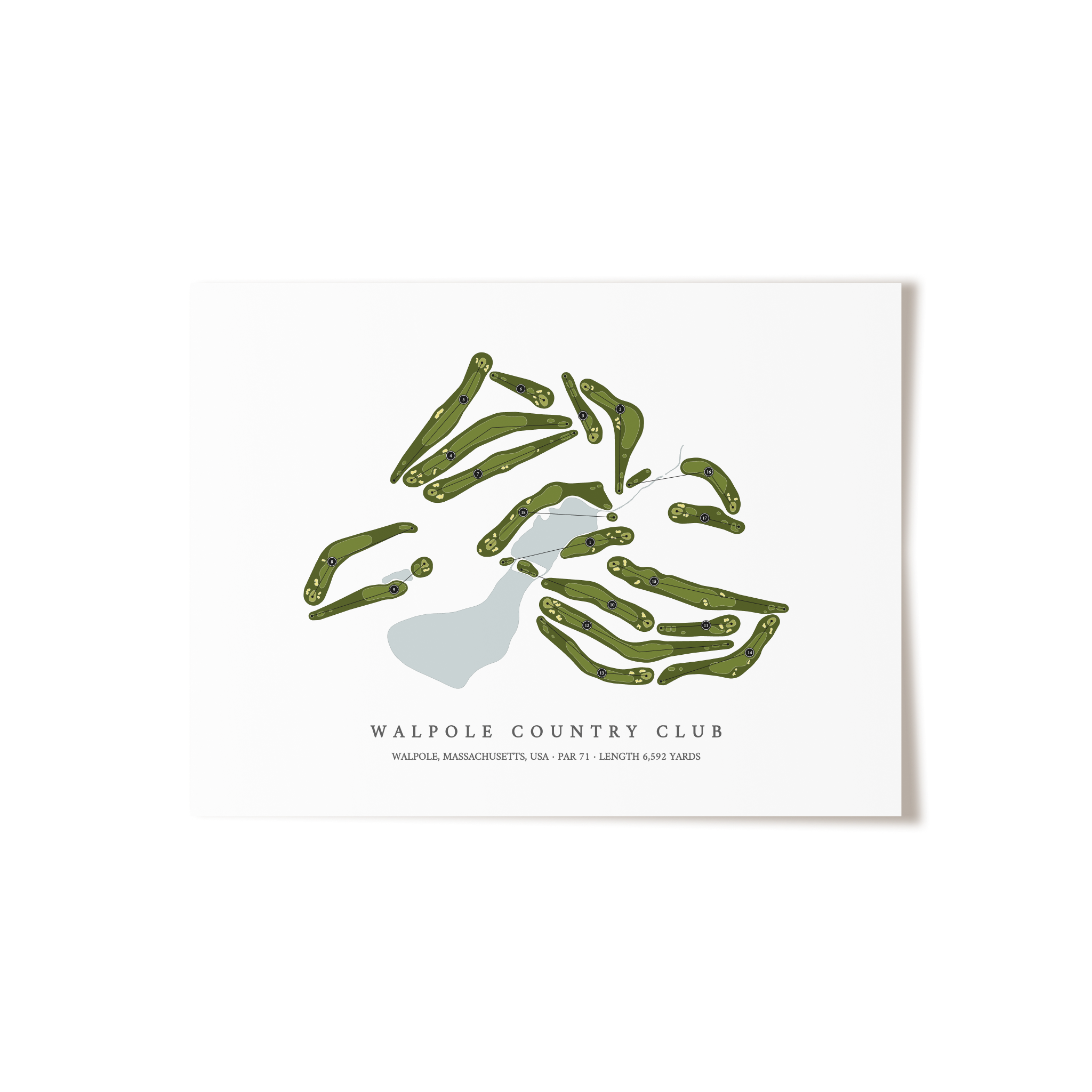 Walpole Country Club | Golf Course Map | Unframed 