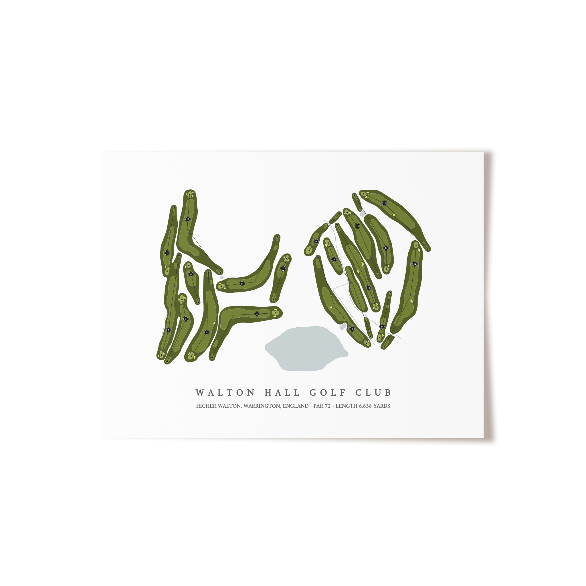 Walton Hall Golf Club | Golf Course Map | Unframed 