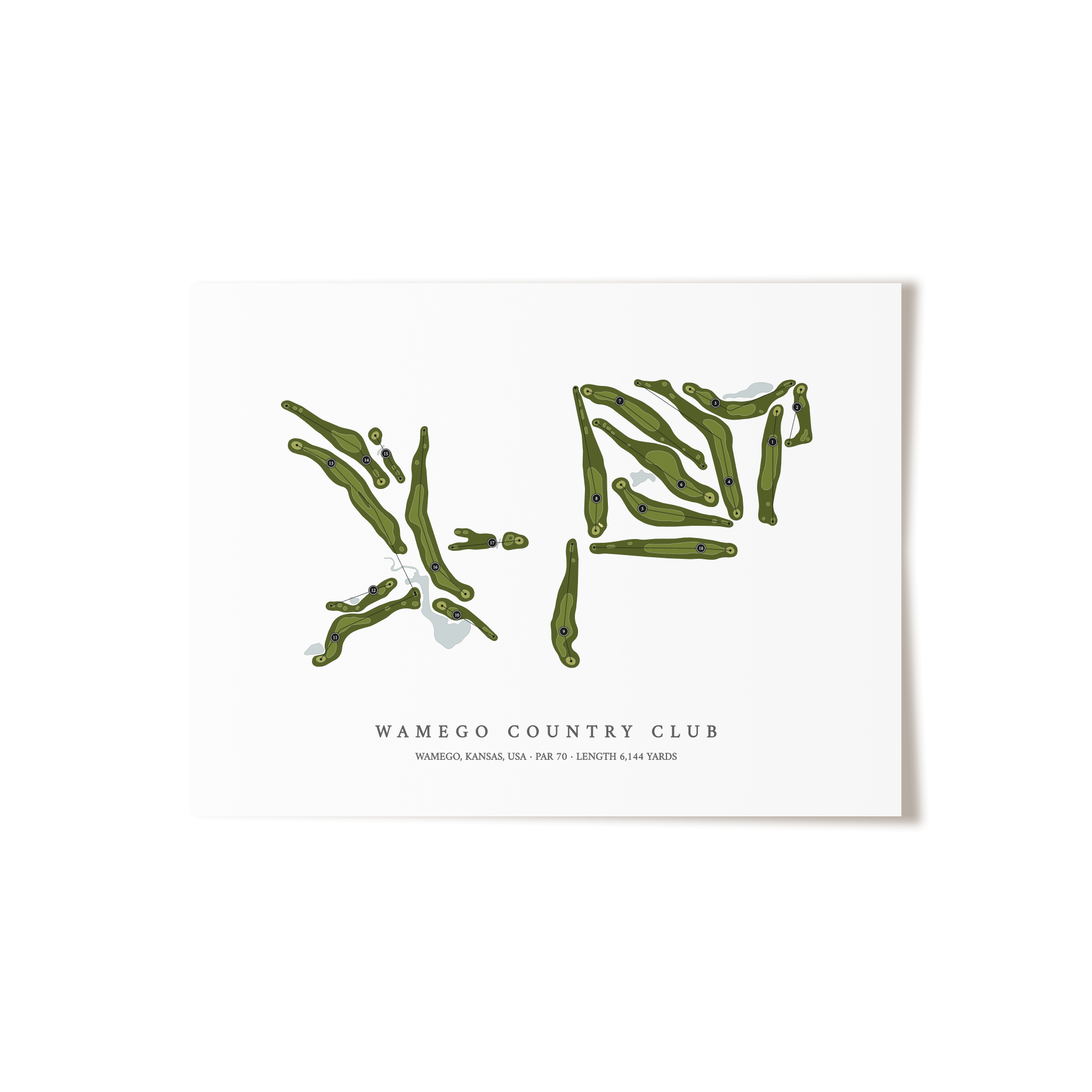 Wamego Country Club | Golf Course Map | Unframed 