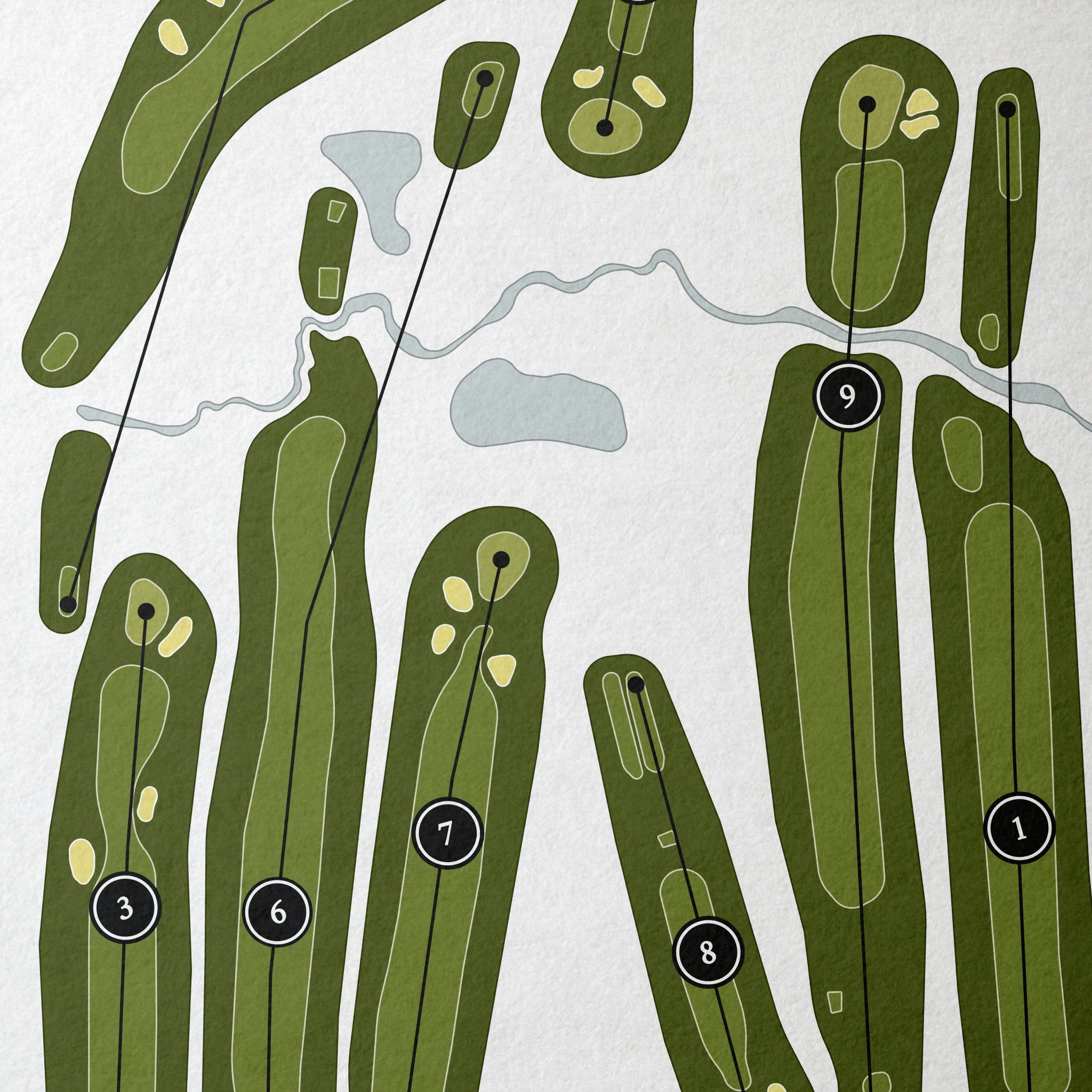 Wapicada Golf Club | Golf Course Print | Close Up 