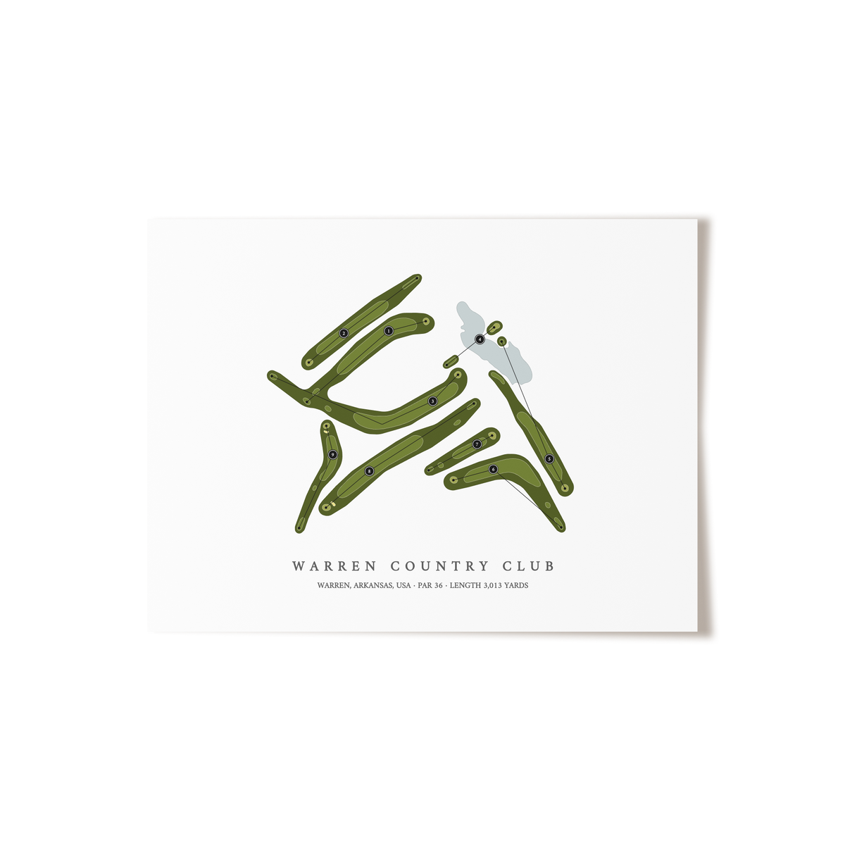 Warren Country Club | Golf Course Map | Unframed