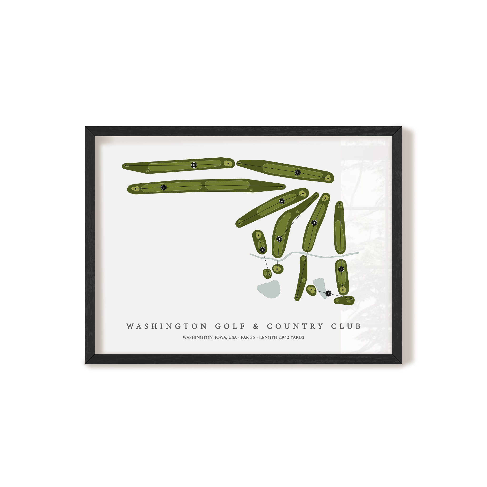Washington Golf & Country Club | Golf Course Map | Black Frame