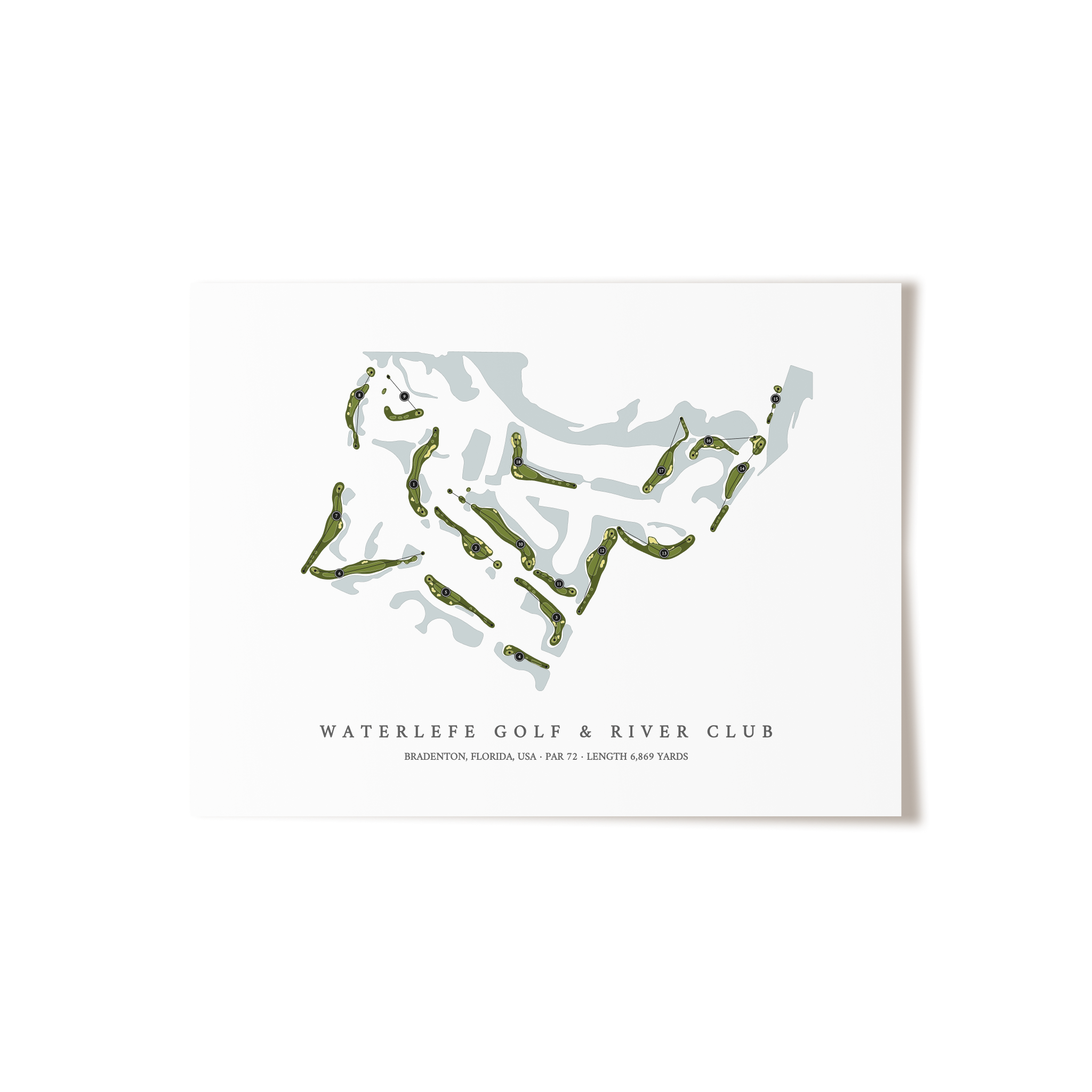 Waterlefe Golf & River Club | Golf Course Map | Unframed 