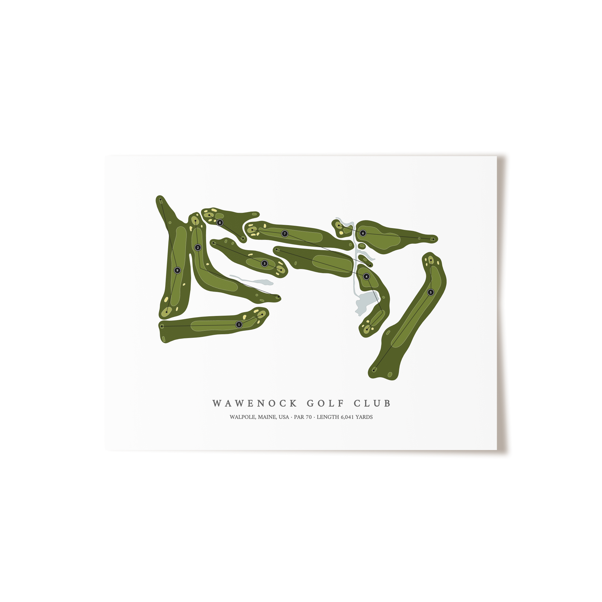 Wawenock Golf Club | Golf Course Map | Unframed 
