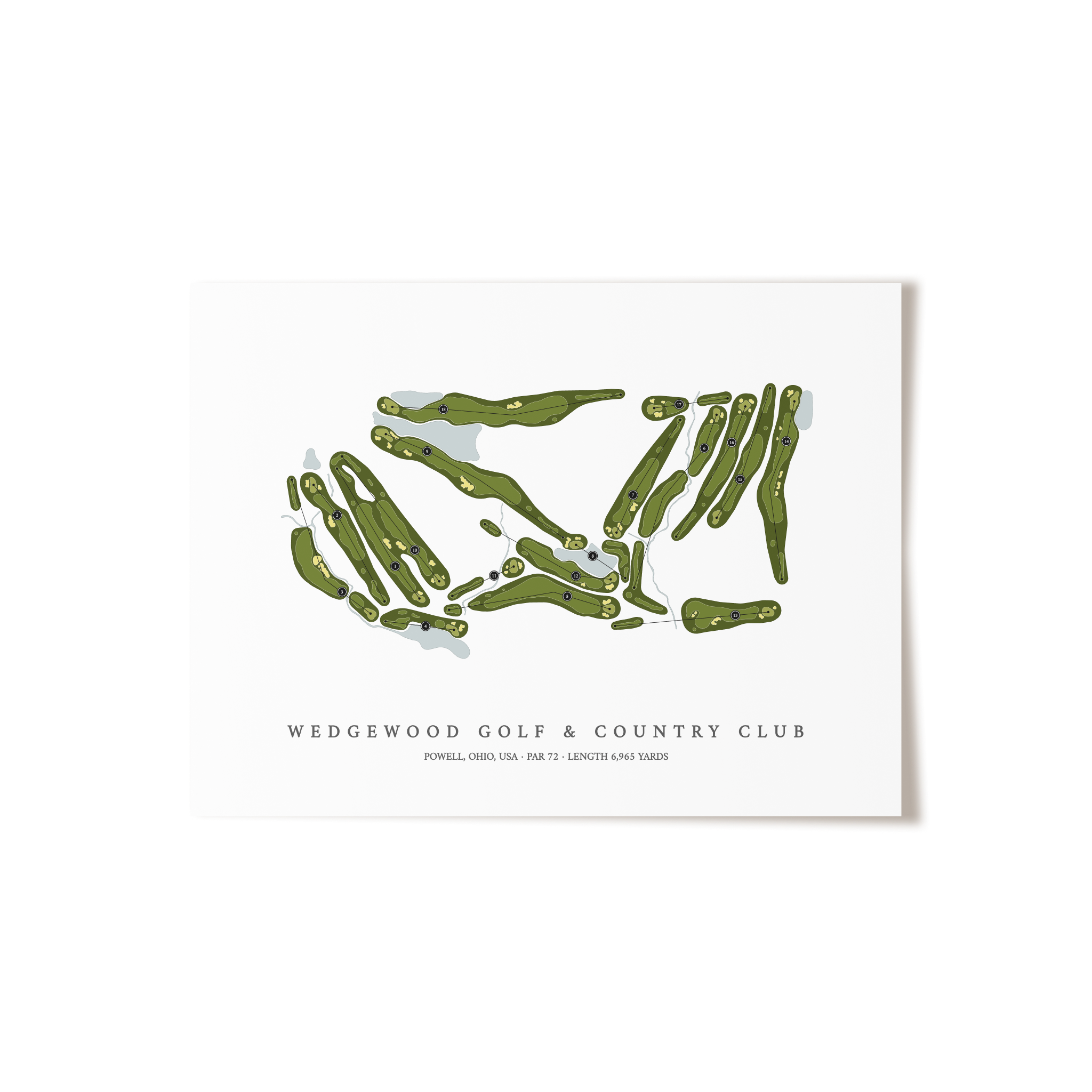 Wedgewood Golf & Country Club | Golf Course Map | Unframed