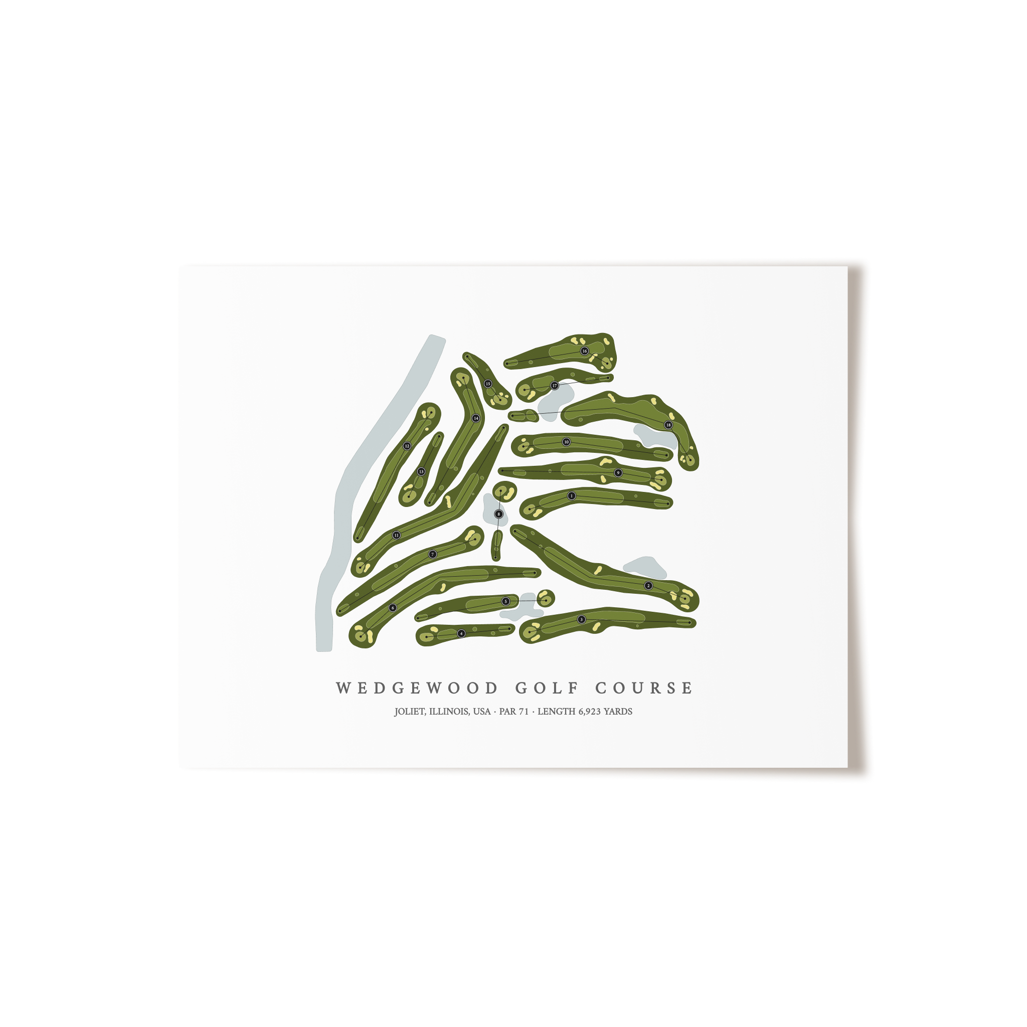 Wedgewood Golf Course | Golf Course Map | Unframed 