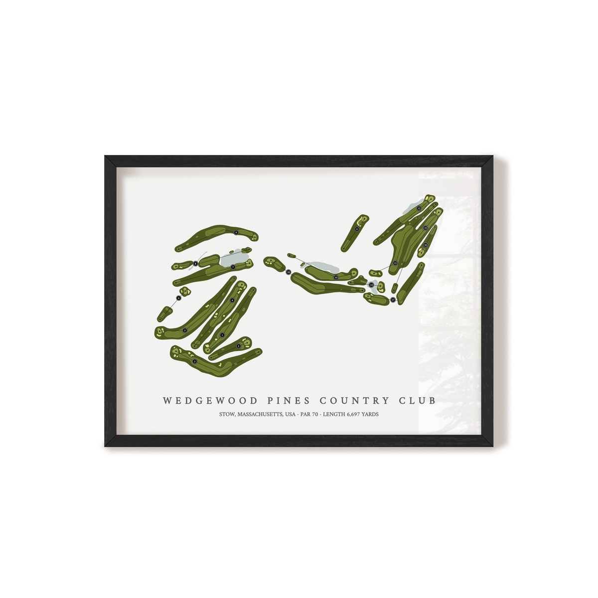 Wedgewood Pines Country Club | Golf Course Map | Black Frame 