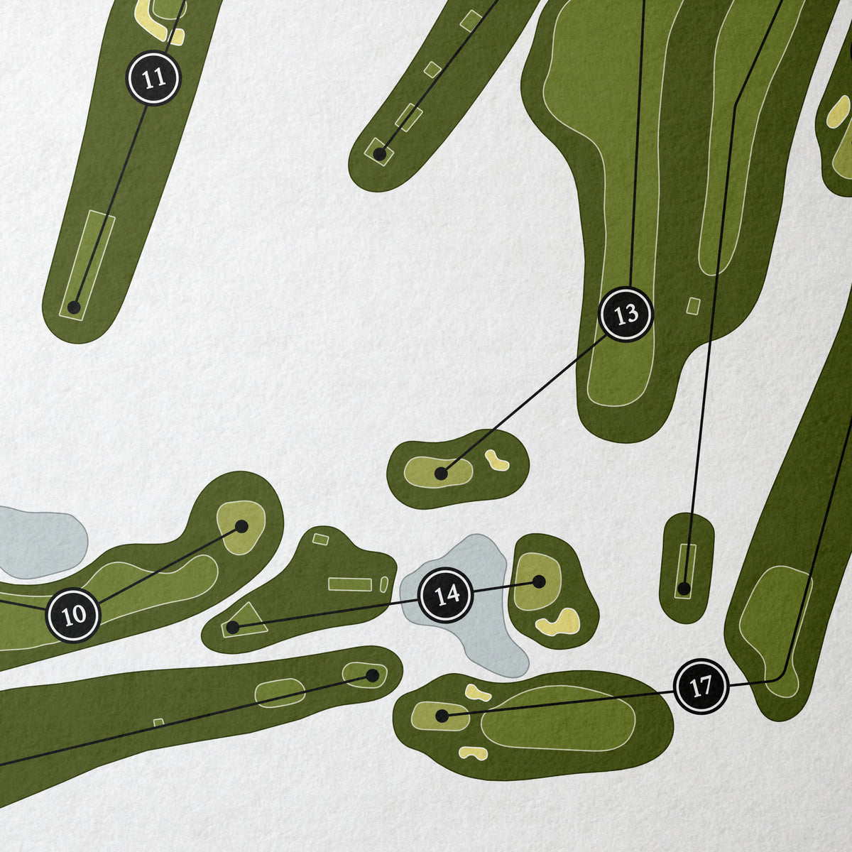 Wedgewood Pines Country Club | Golf Course Map | Close Up 