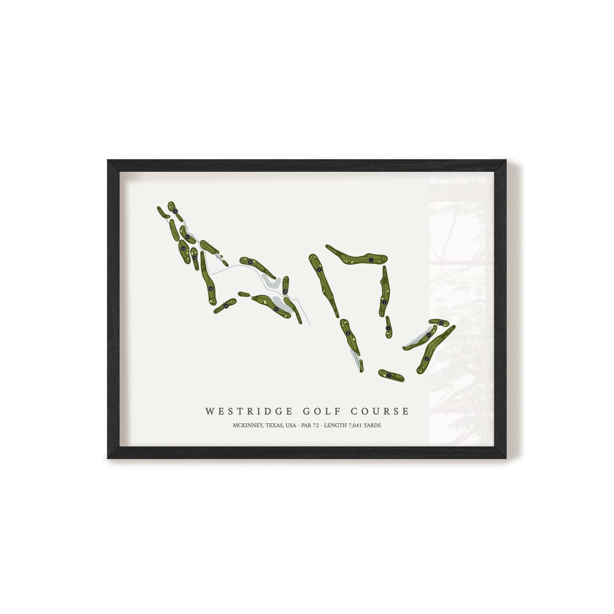 WestRidge Golf Course | Golf Course Map | Black Frame 