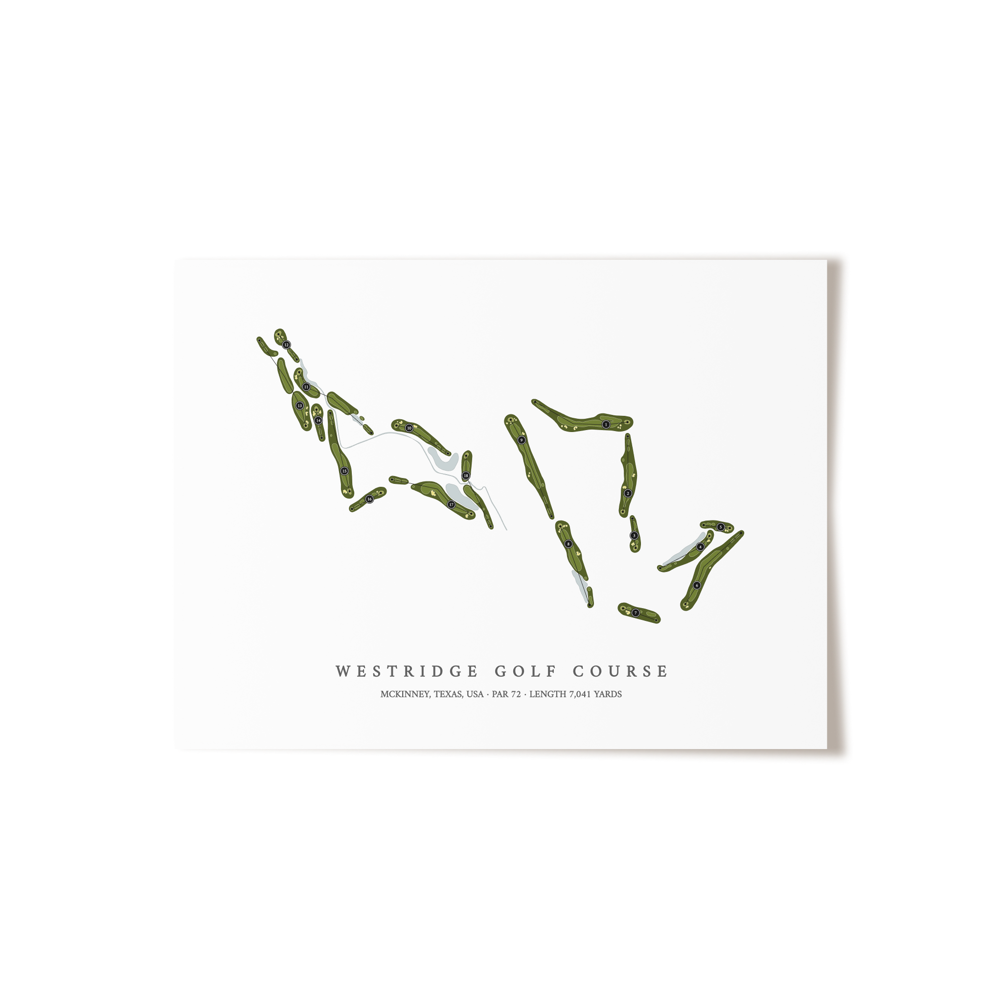 WestRidge Golf Course | Golf Course Map | Unframed 