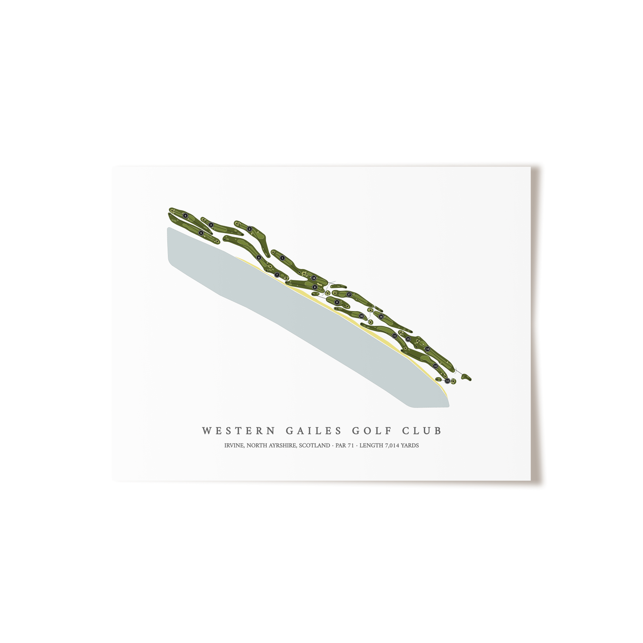 Western Gailes Golf Club | Golf Course Map | Unframed