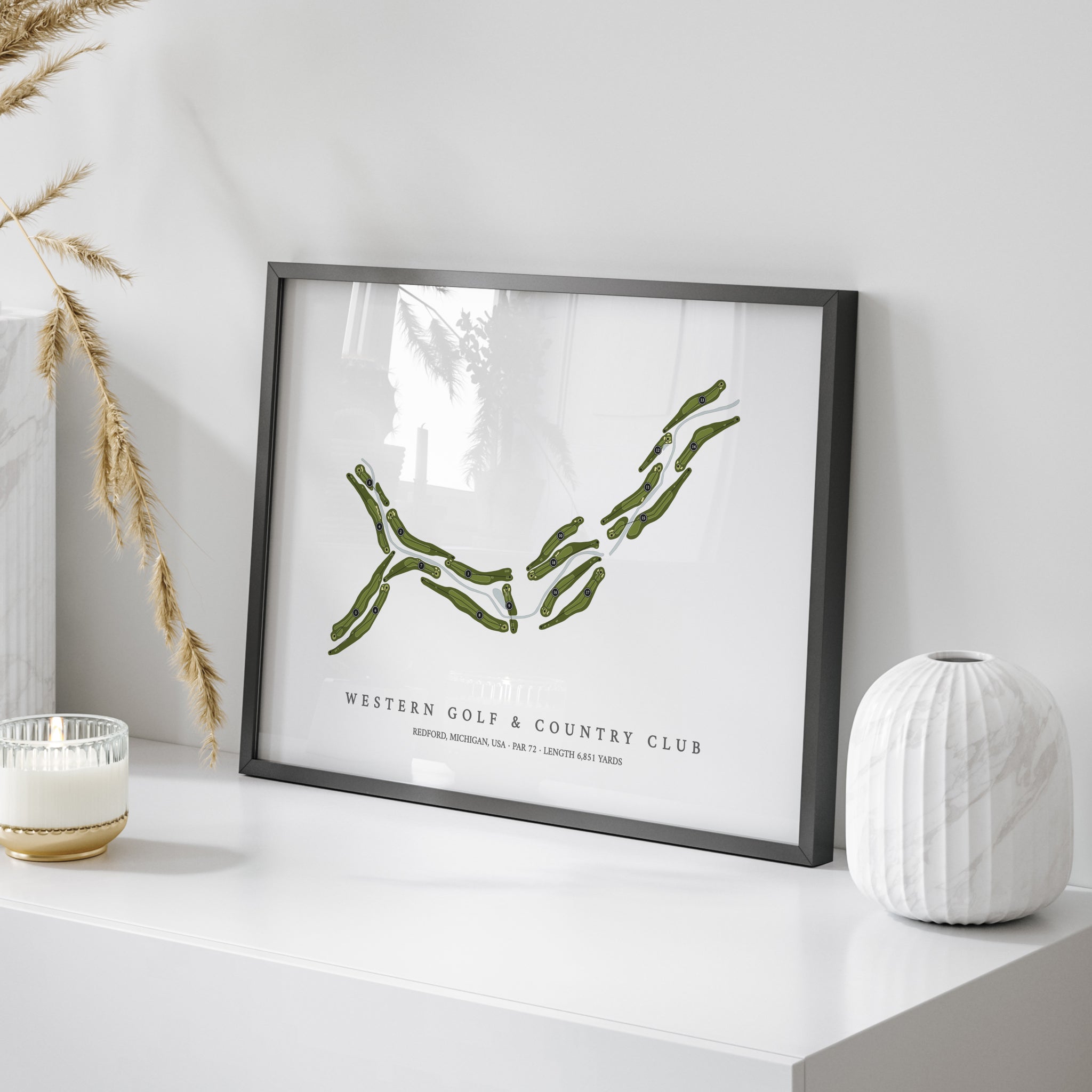 Western Golf & Country Club | Golf Course Print | On Table