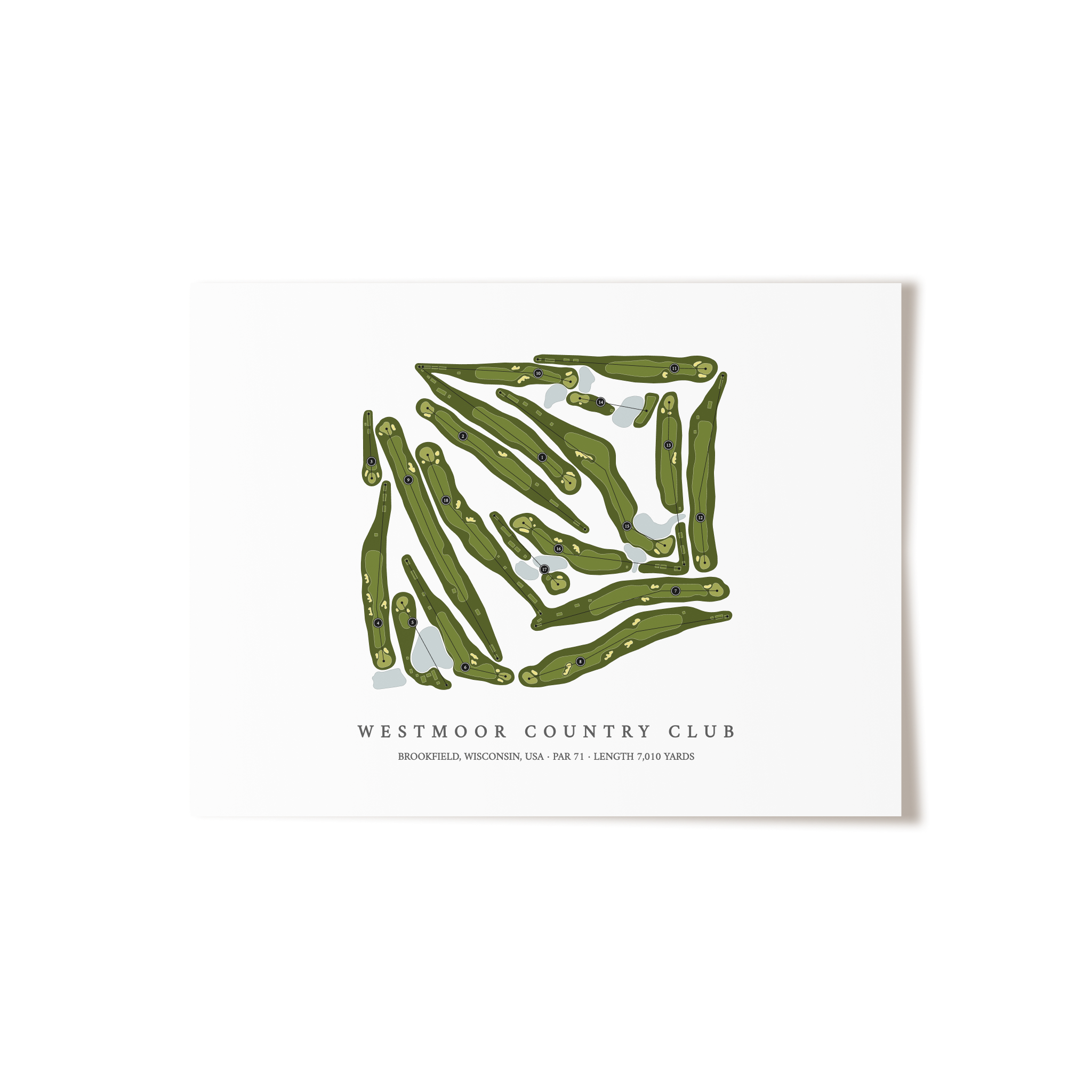 Westmoor Country Club | Golf Course Map | Unframed 