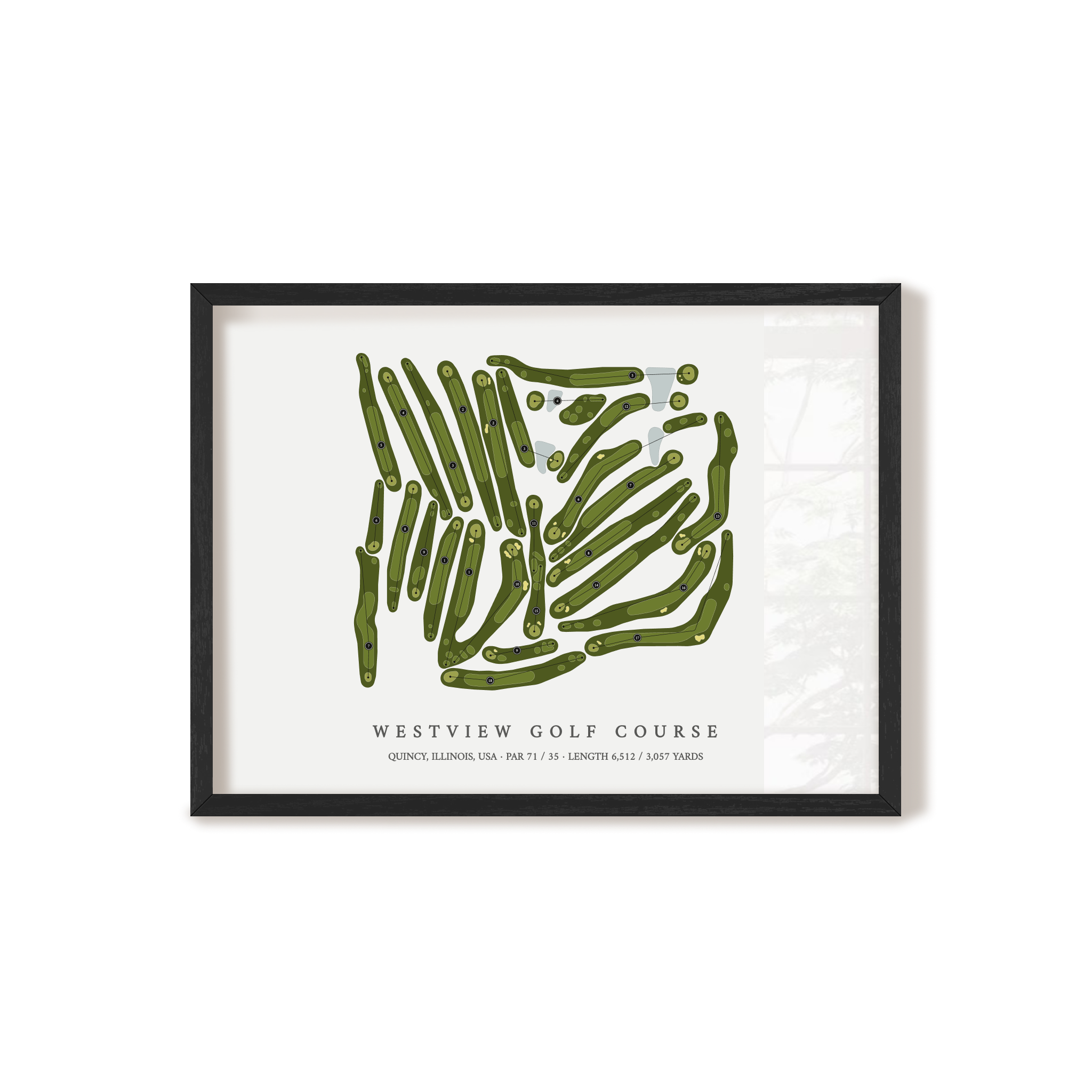 Westview Golf Course | Golf Course Map | Black Frame 