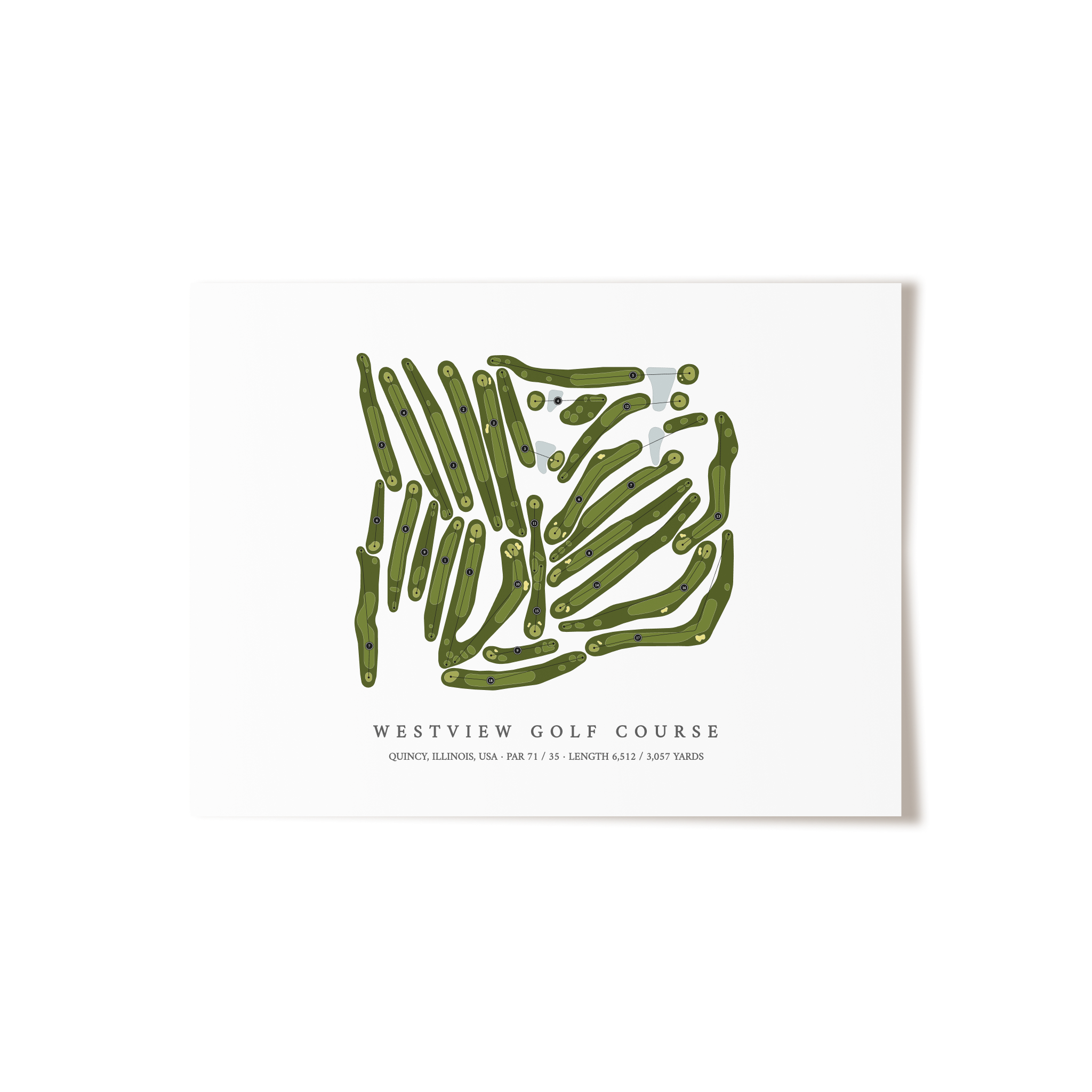 Westview Golf Course | Golf Course Map | Unframed 