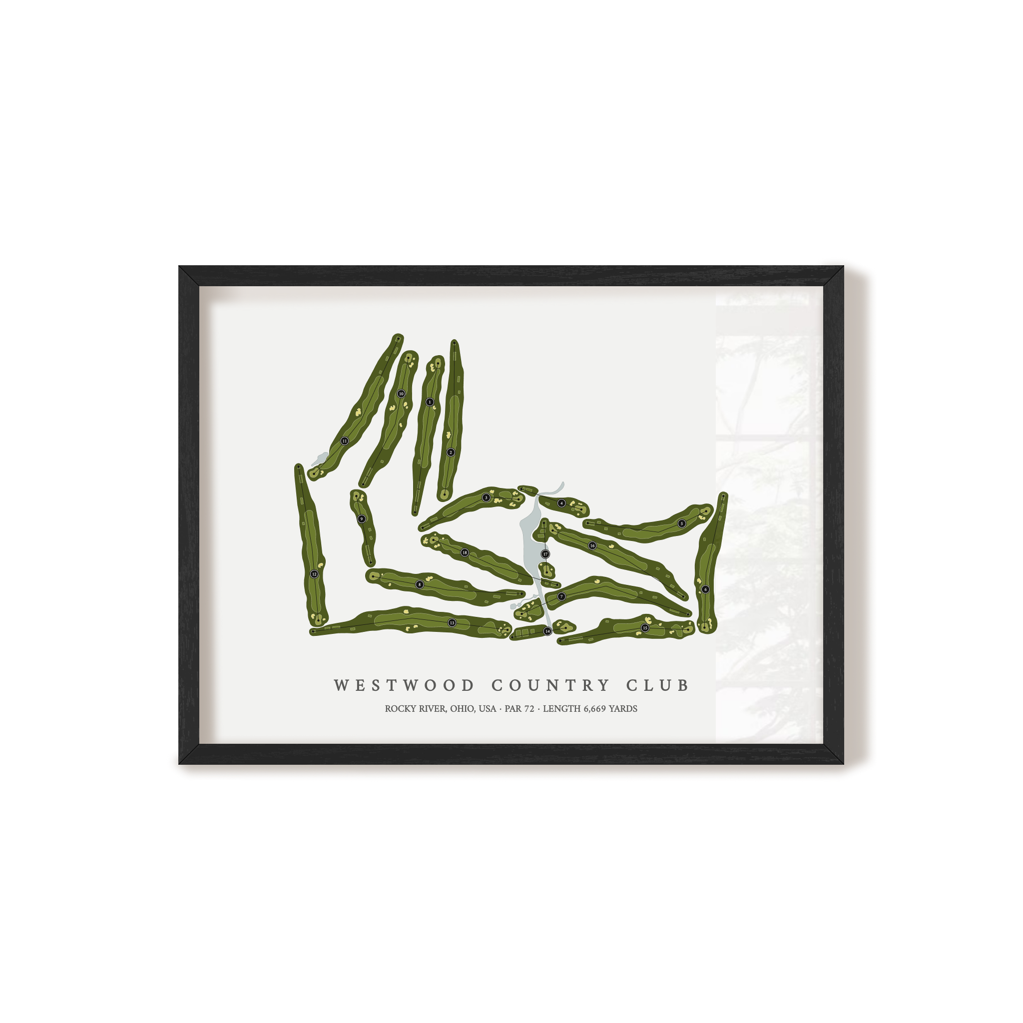 Westwood Country Club | Golf Course Print | Black Frame 