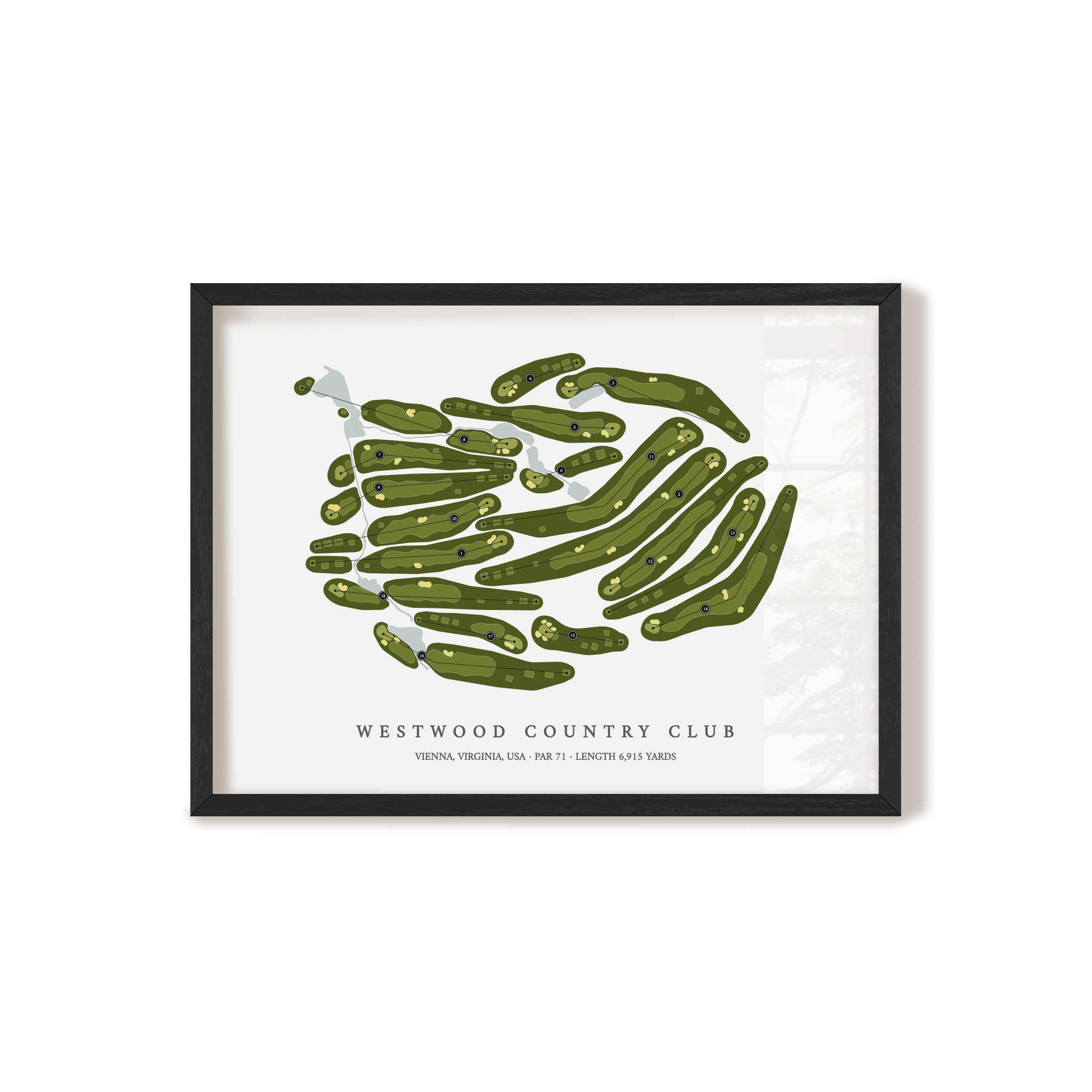 Westwood Country Club | Golf Course Print | Black Frame 