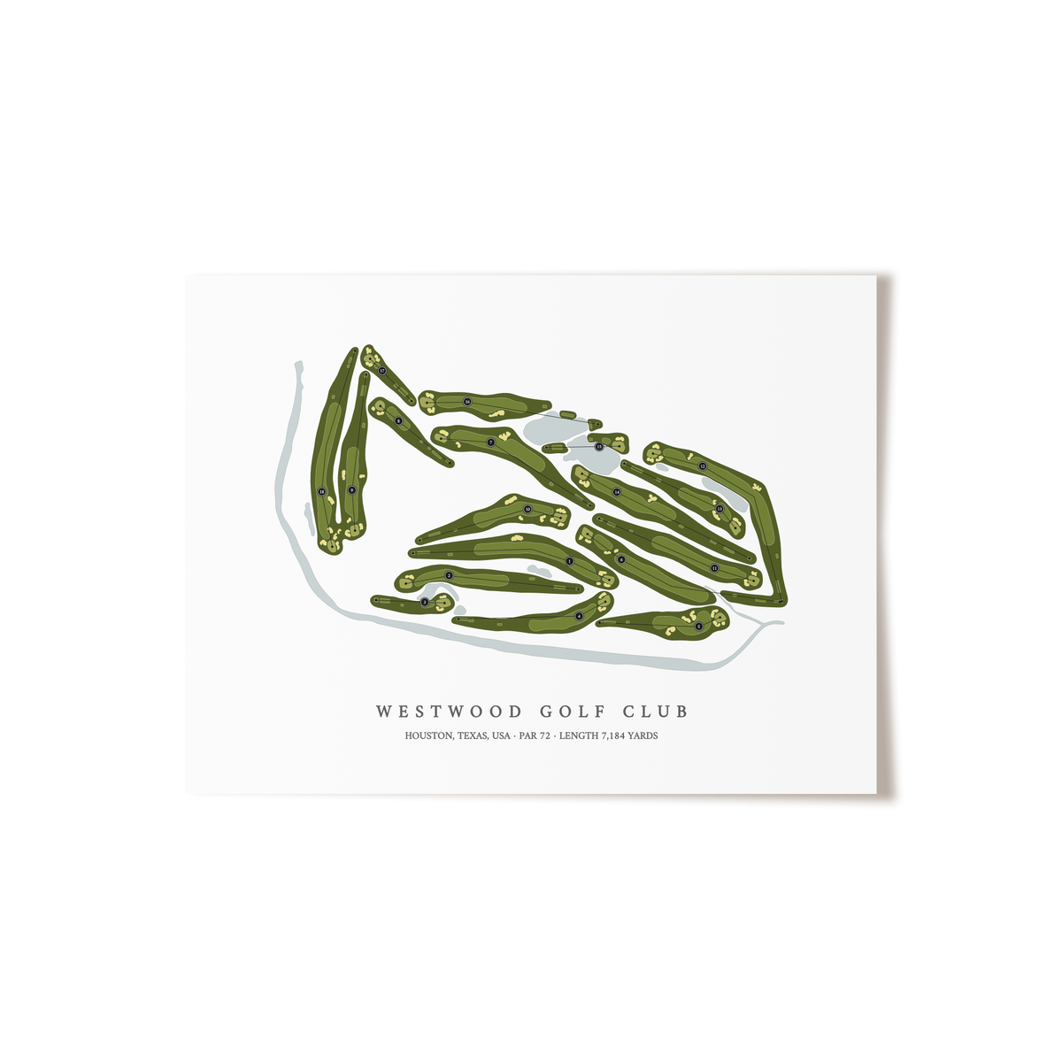 Westwood Golf Club | Golf Course Map | Unframed