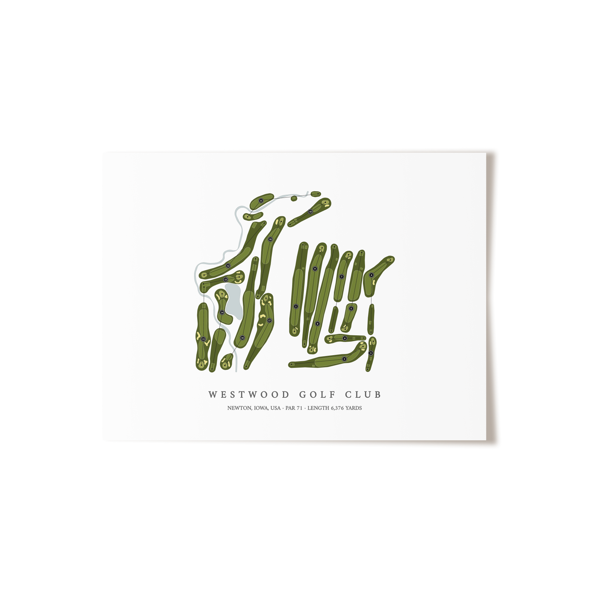 Westwood Golf Club | Golf Course Map | Unframed 