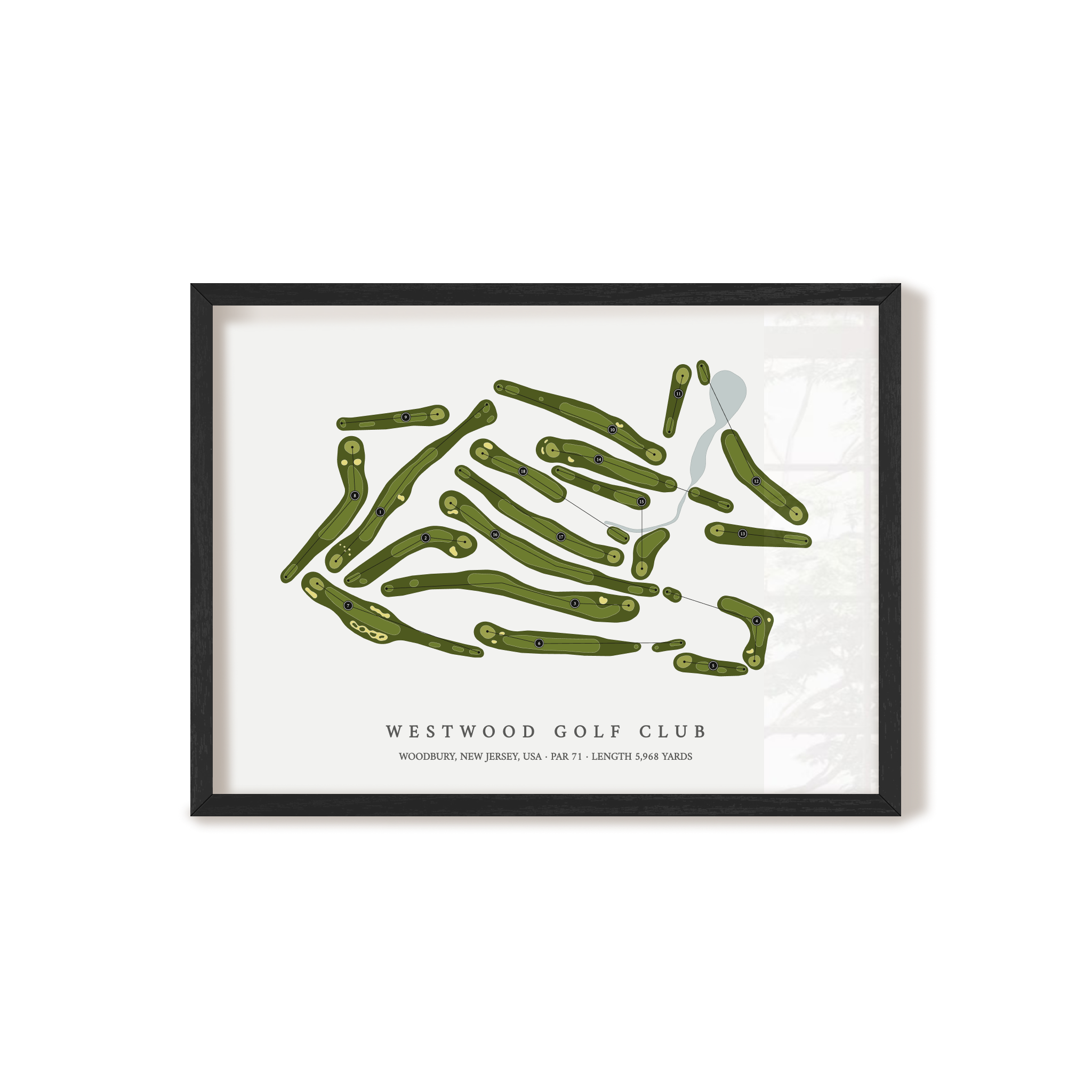 Westwood Golf Club | Golf Course Map | Black Frame 