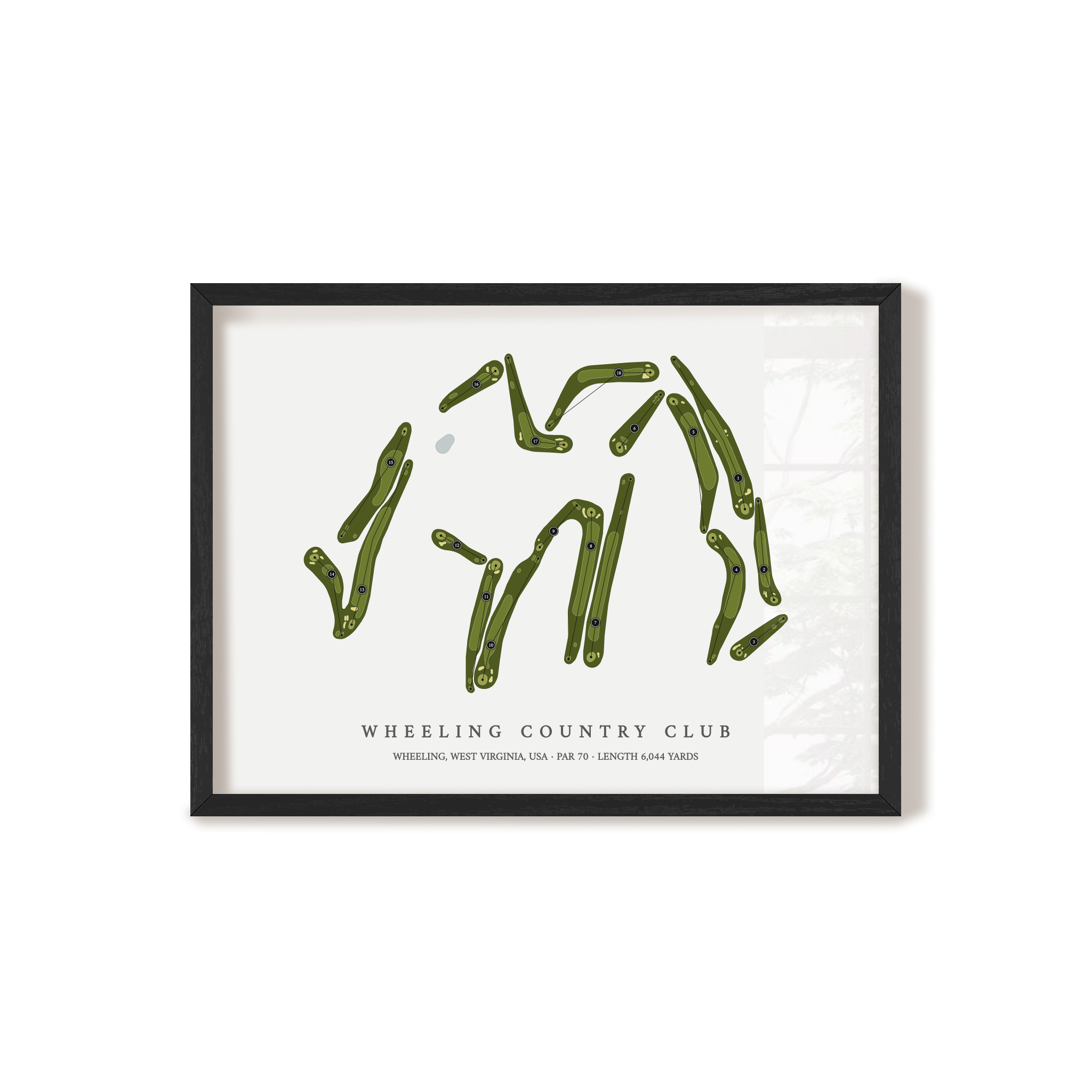 Wheeling Country Club | Golf Course Map | Black+Frame 
