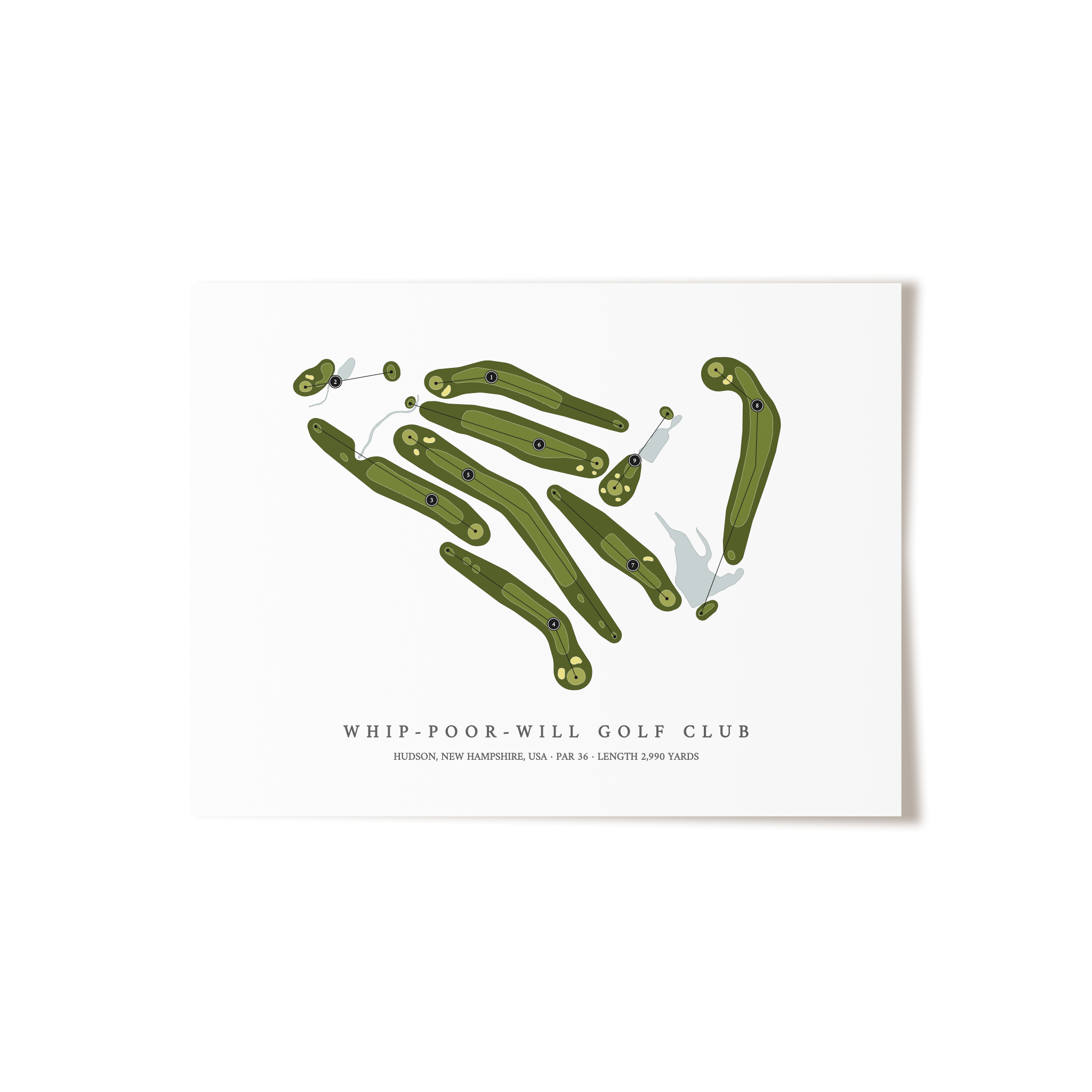 Whip-Poor-Will Golf Club | Golf Course Map | Unframed 