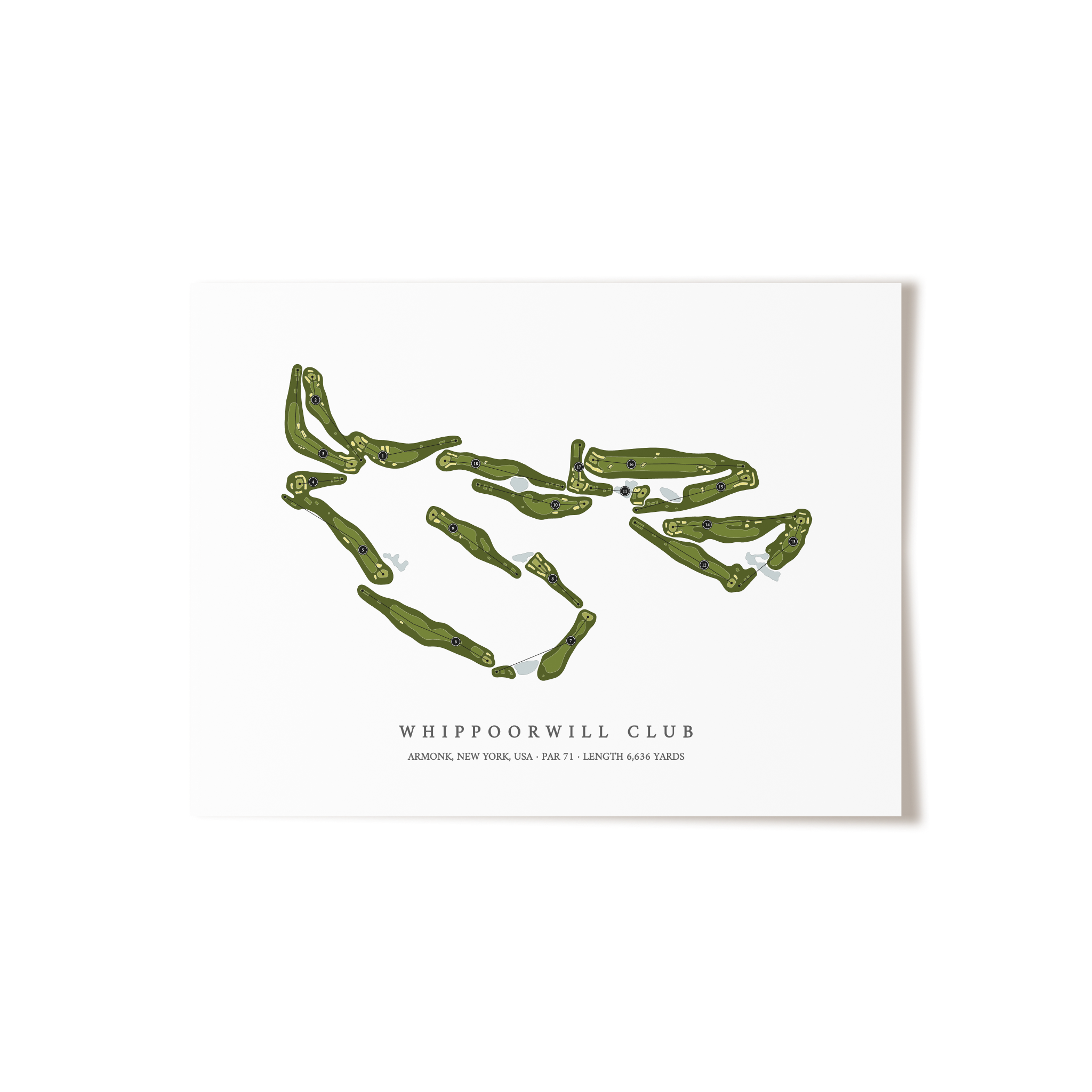 Whippoorwill Club | Golf Course Map | Unframed 