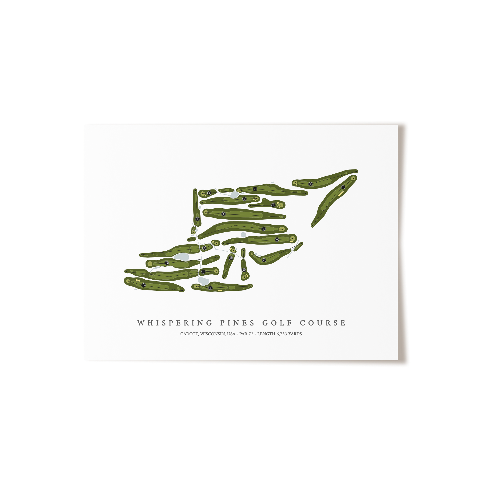 Whispering Pines Golf Course | Golf Course Print | Unframed