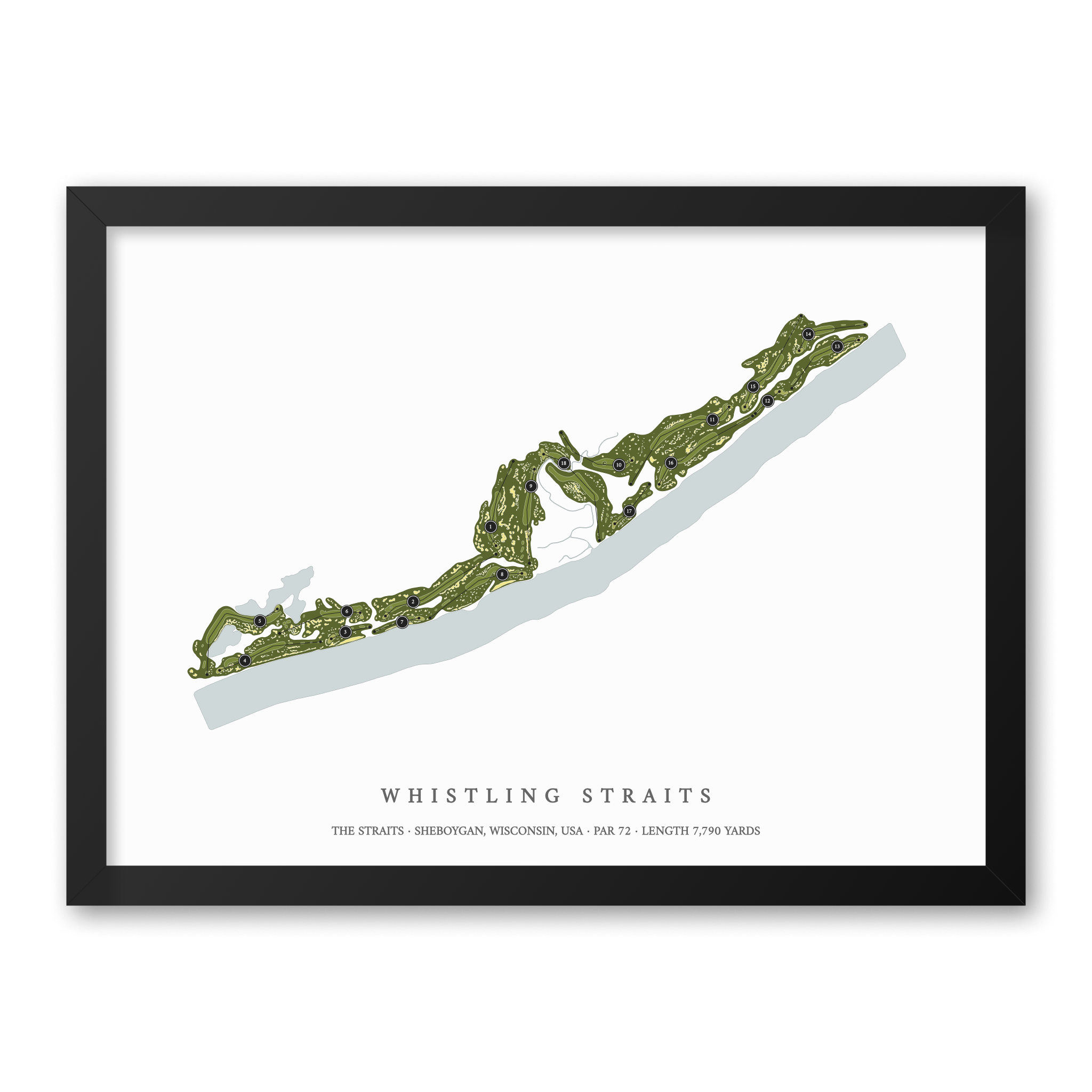 Whistling Straits - The Straits | Golf Course Print | Black Frame