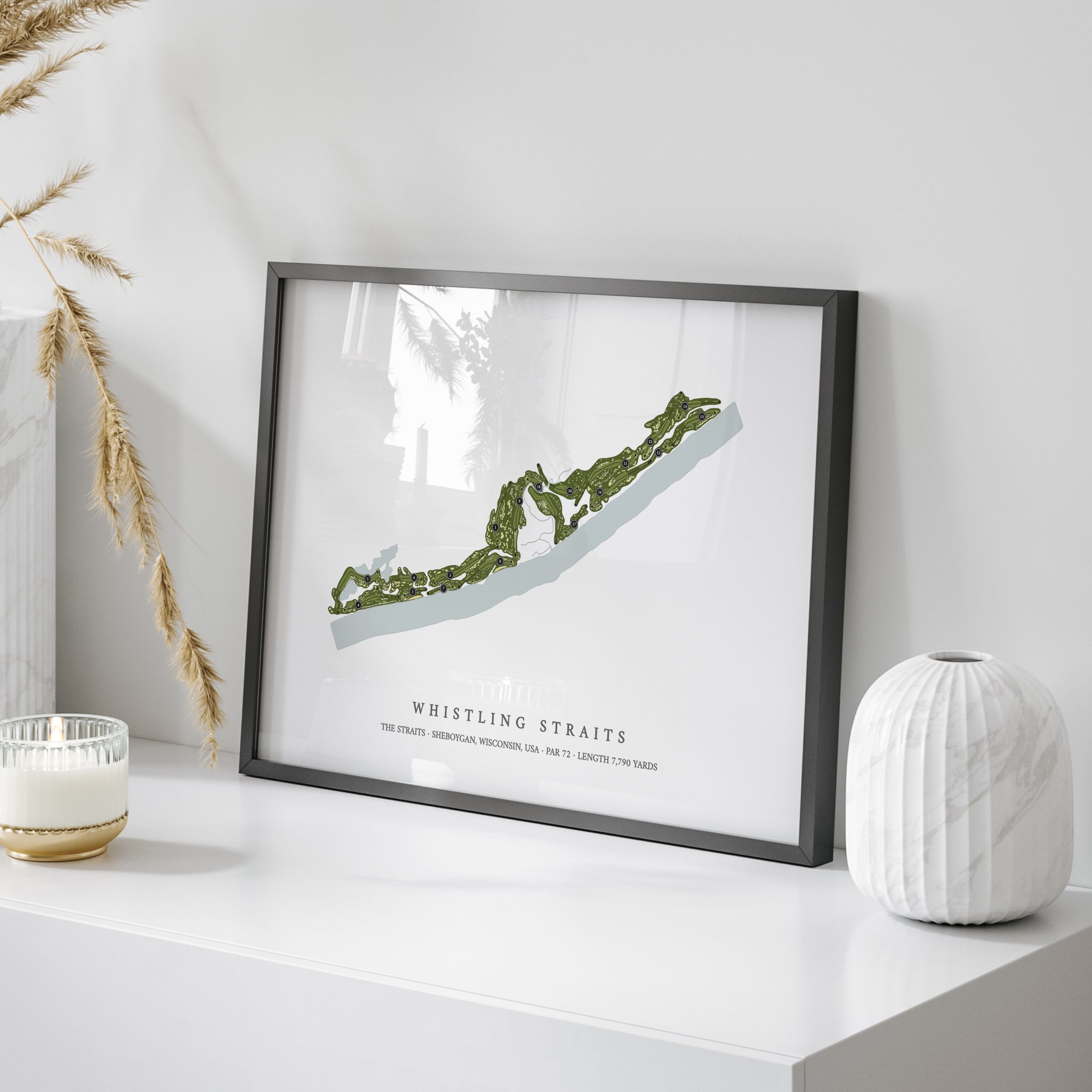 Whistling Straits - The Straits | Golf Course Print | On Table 