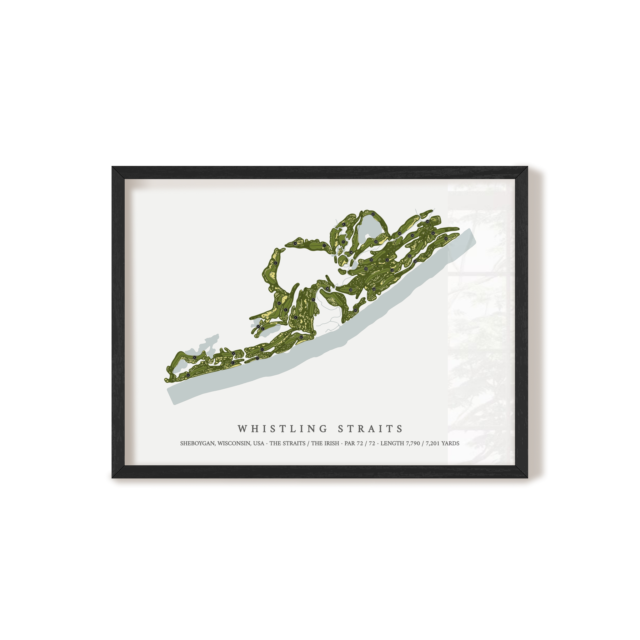 Whistling Straits | Golf Course Print | Black Frame 