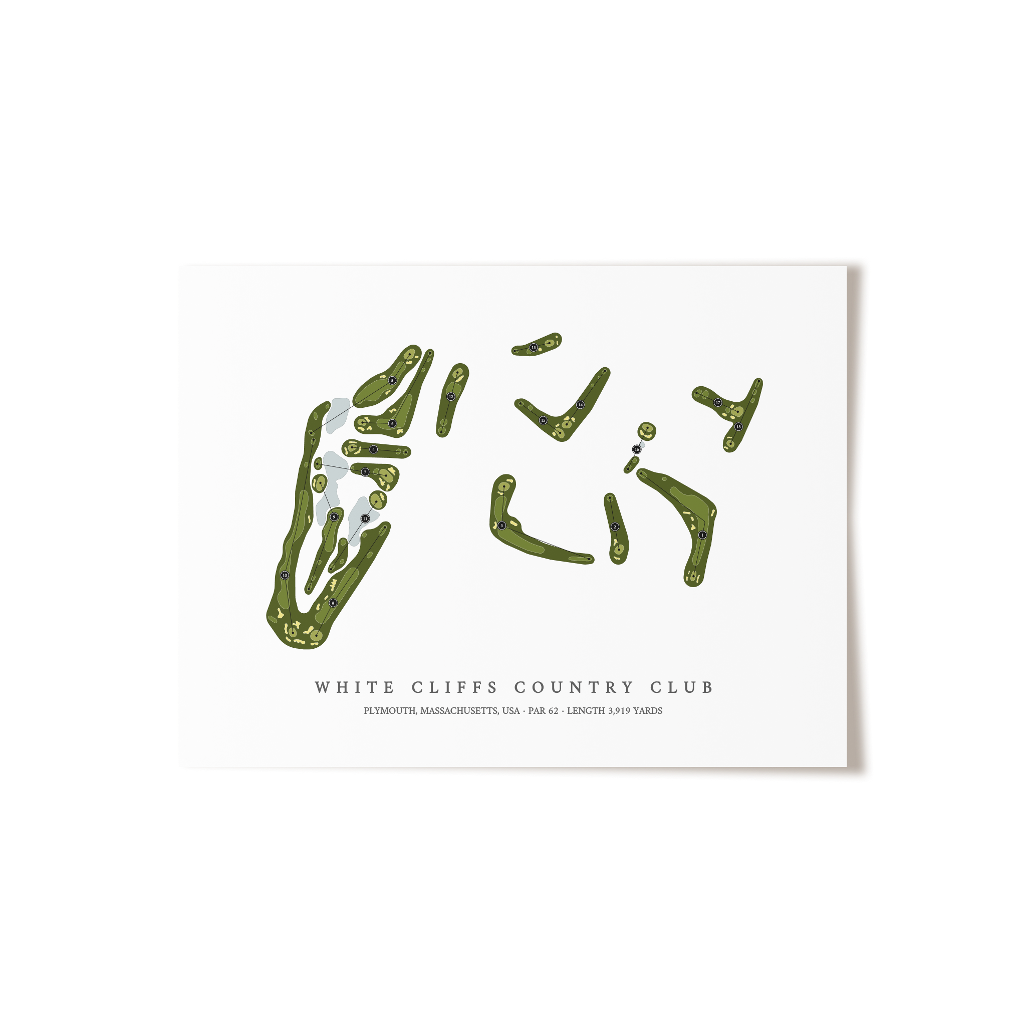 White Cliffs Country Club | Golf Course Map | Unframed 