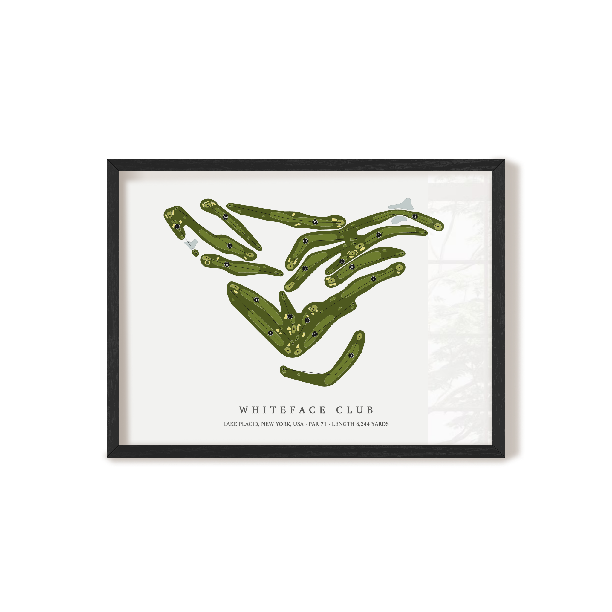 Whiteface Club | Golf Course Map | Black Frame 